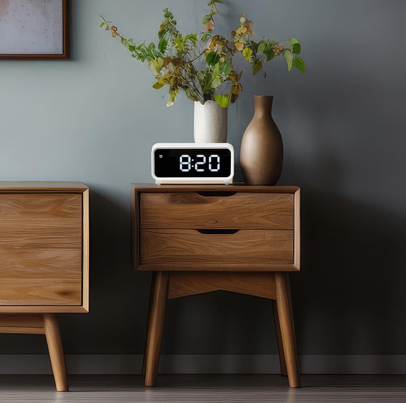 Northpoint Digitales DAB+ Radio mit Wecker Kabelloser Ladestation Nachtlicht und USB-Ladeanschluss 5W Wireless Charger Weiß