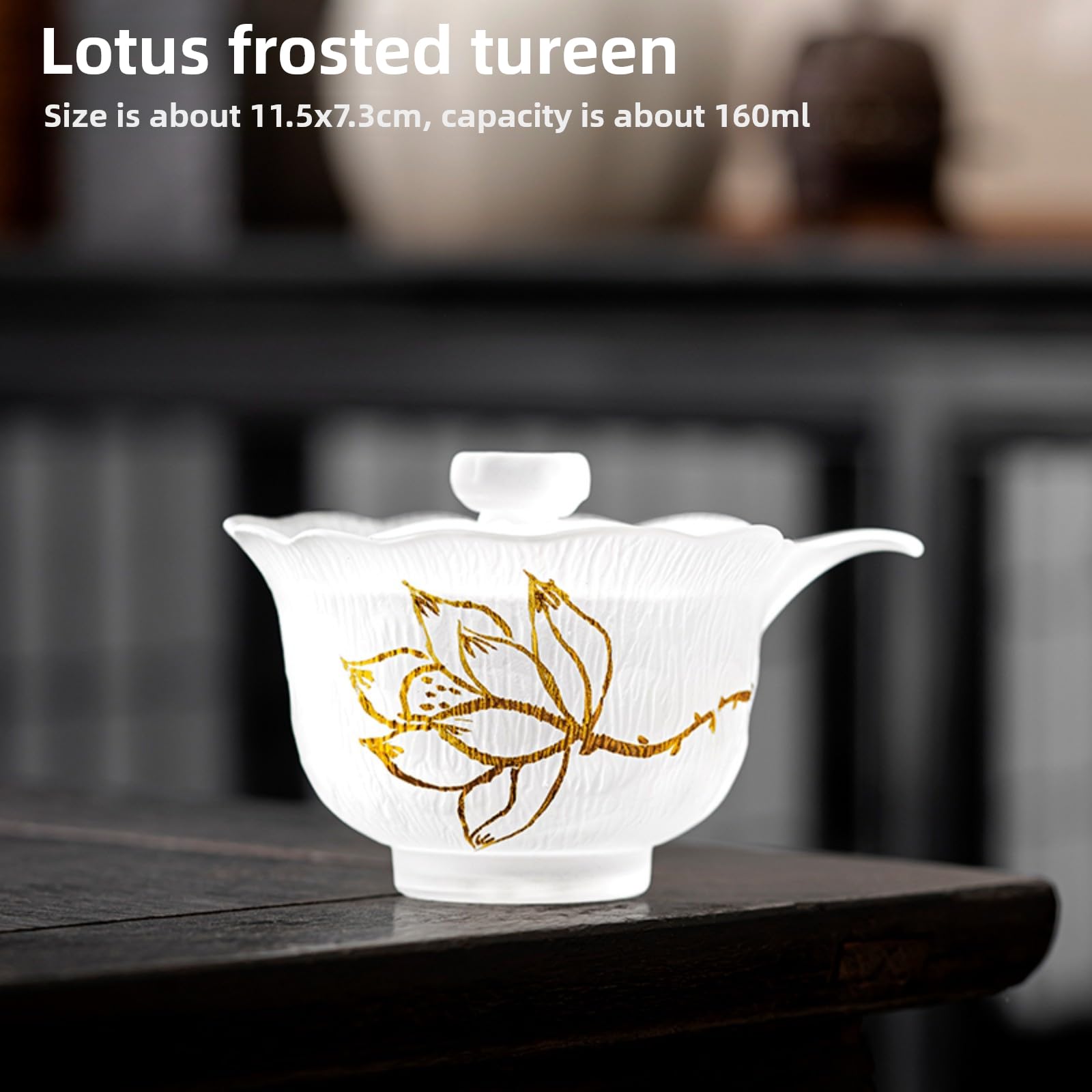 Tazza da tè Gaiwan in vetro smerigliato, 160 ml, resistente al calore antico Kung Fu tè set ciotola da tè