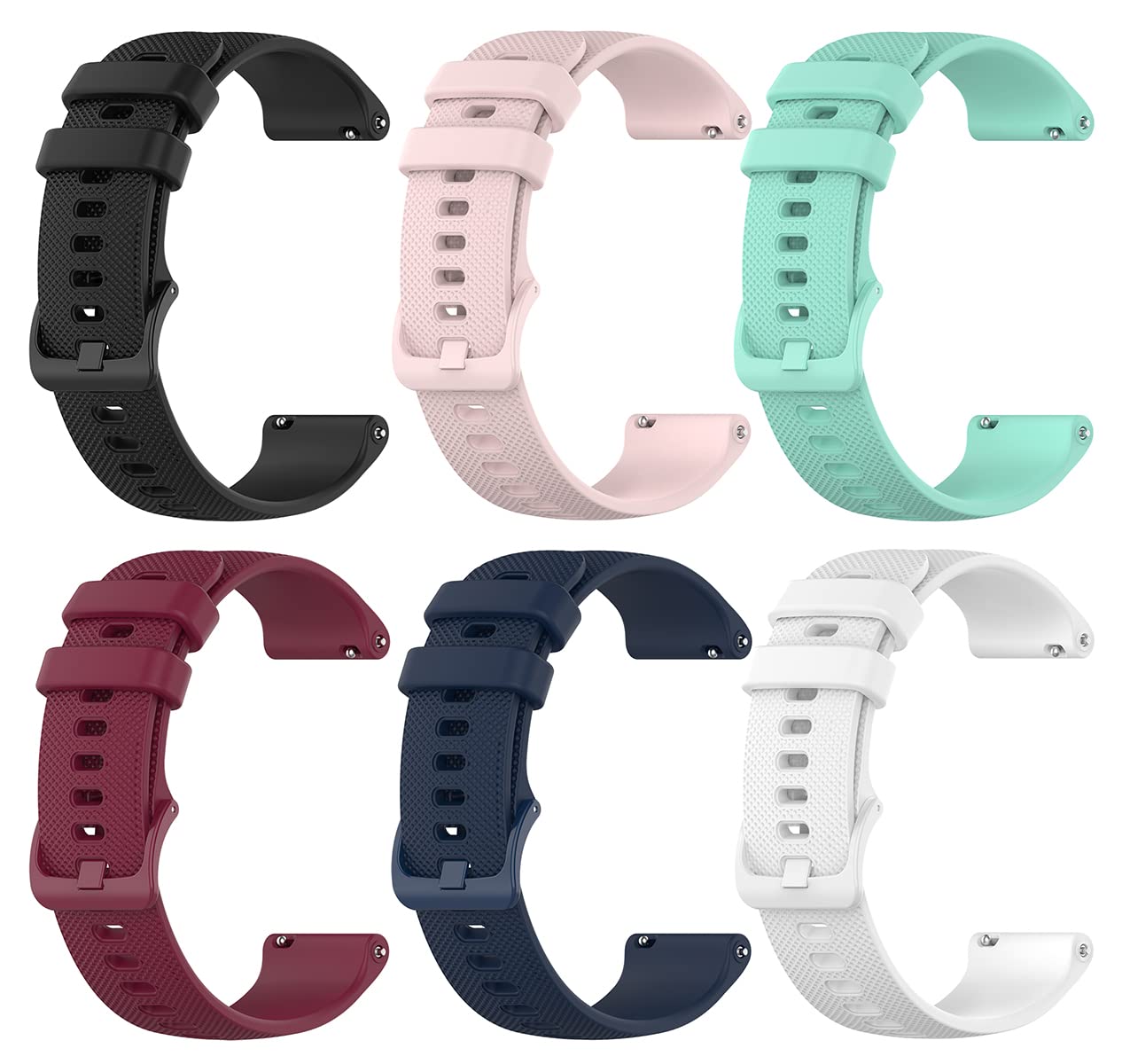 6 Pack Bands Compatible with Fossil Women's Gen 6 42mm Smartwatch Replacement Band Sporty Watch Straps Wristbands for Gen 6 42mm Smart Watch