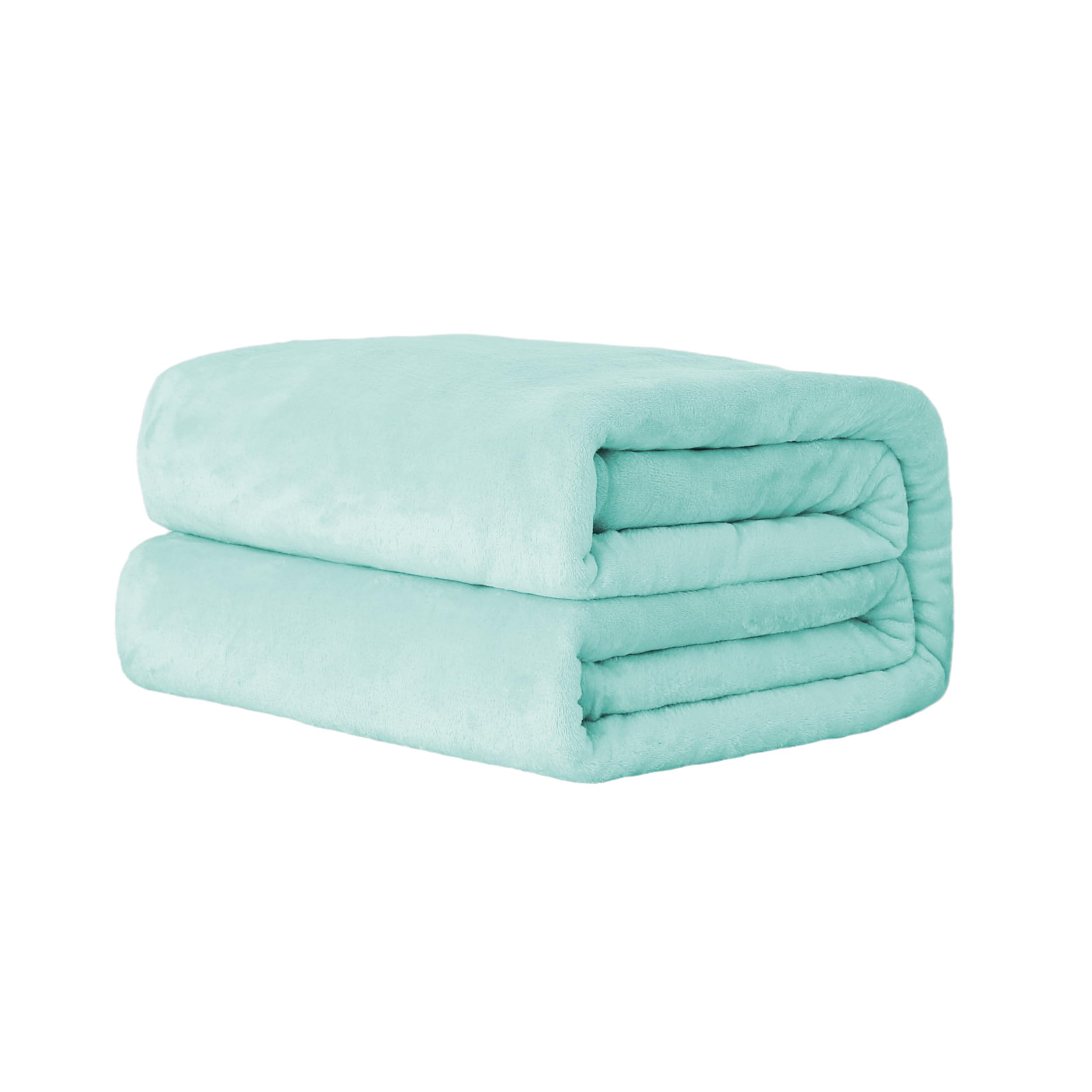 Etrexonline Mantas Franela para Sofá y Cama 100% Microfibra - Manta Polar Ligera y Cálida, Flannel Blanket de Tacto Suave - Color Verde Agua, 160 x 220 cm