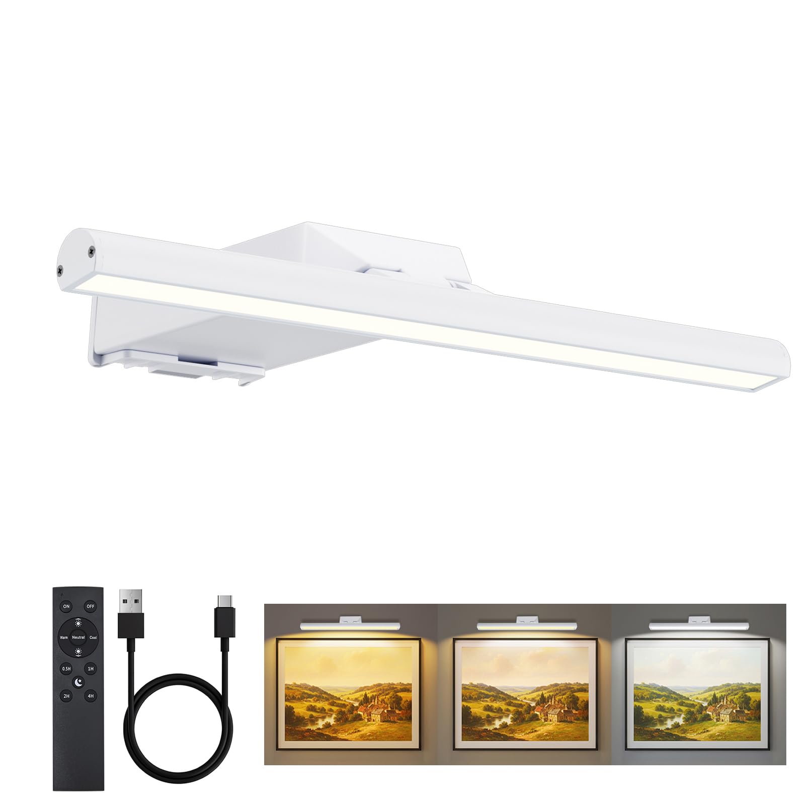 Neymlya Picture Lights for Wall, 30CM 10000mAh Rechargeable Wall Lights — image 1
