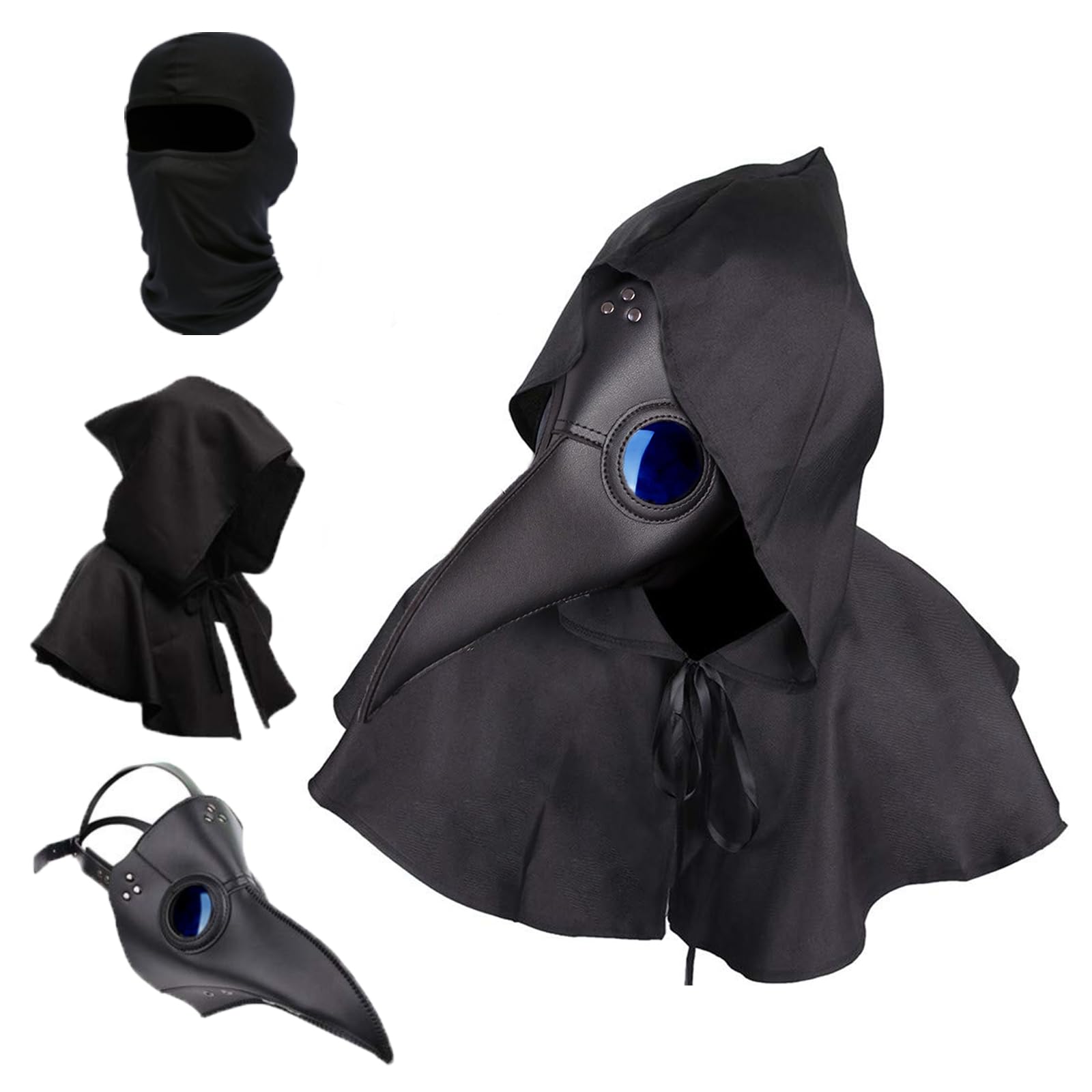 Raxwalker Halloween Plague Doctor Mask Steampunk Cosplay Costume Bird Beak Mask Long Beak Raven Masks Prop for Men and Boys