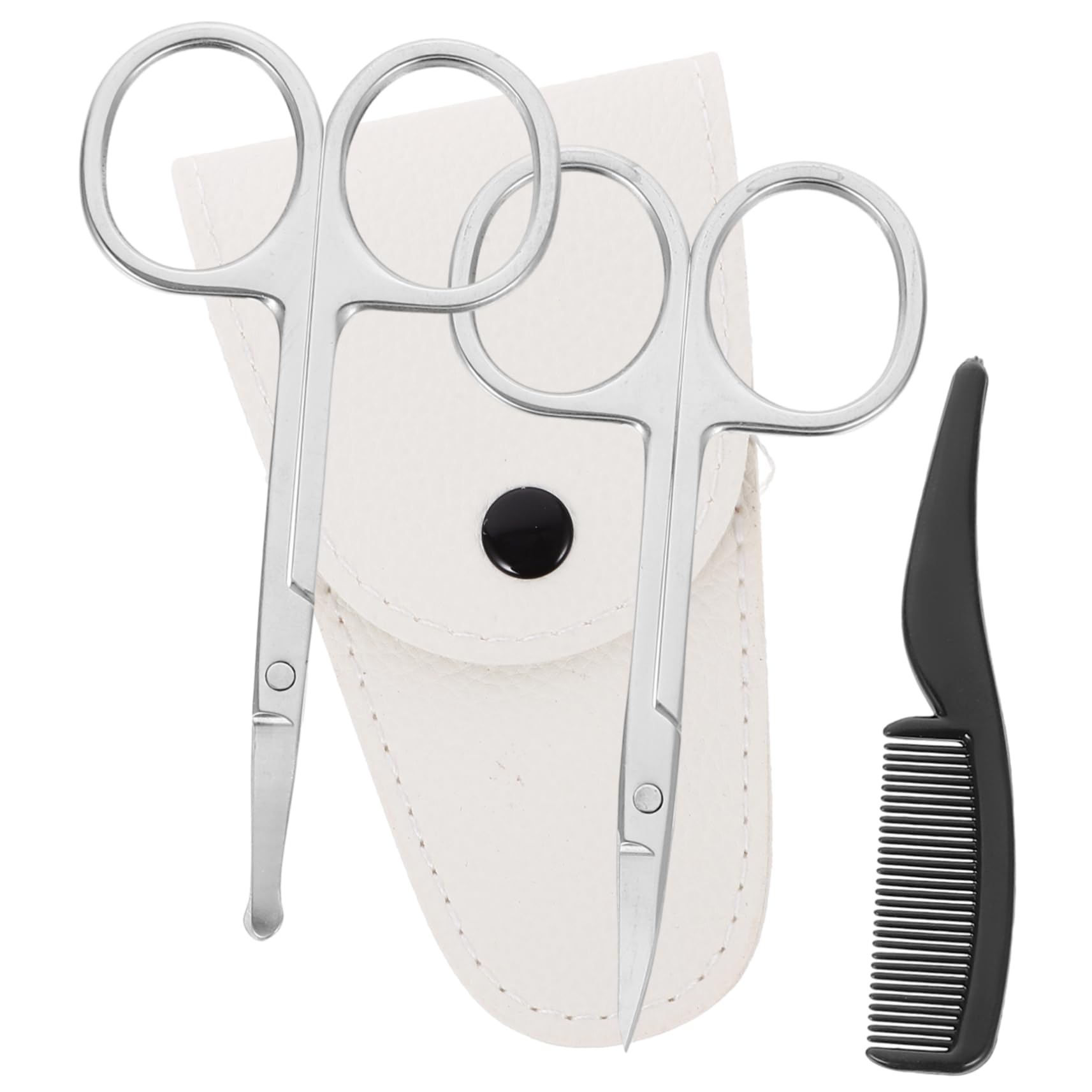 Didiseaon Men's Nose Hair Trimmer Kit 4pc Stainless Steel Scissors Set for Beard Eyebrow Precision Trimming