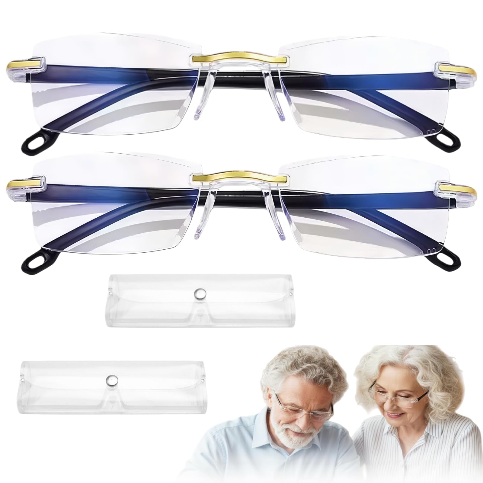 Photo 1 of 2 Pcs Auto Focus Glasses?Anti-Blue Light Automatic Zoom Reading Intelligent Presbyopia Glass?Self Adjusting Presbyopia Glass