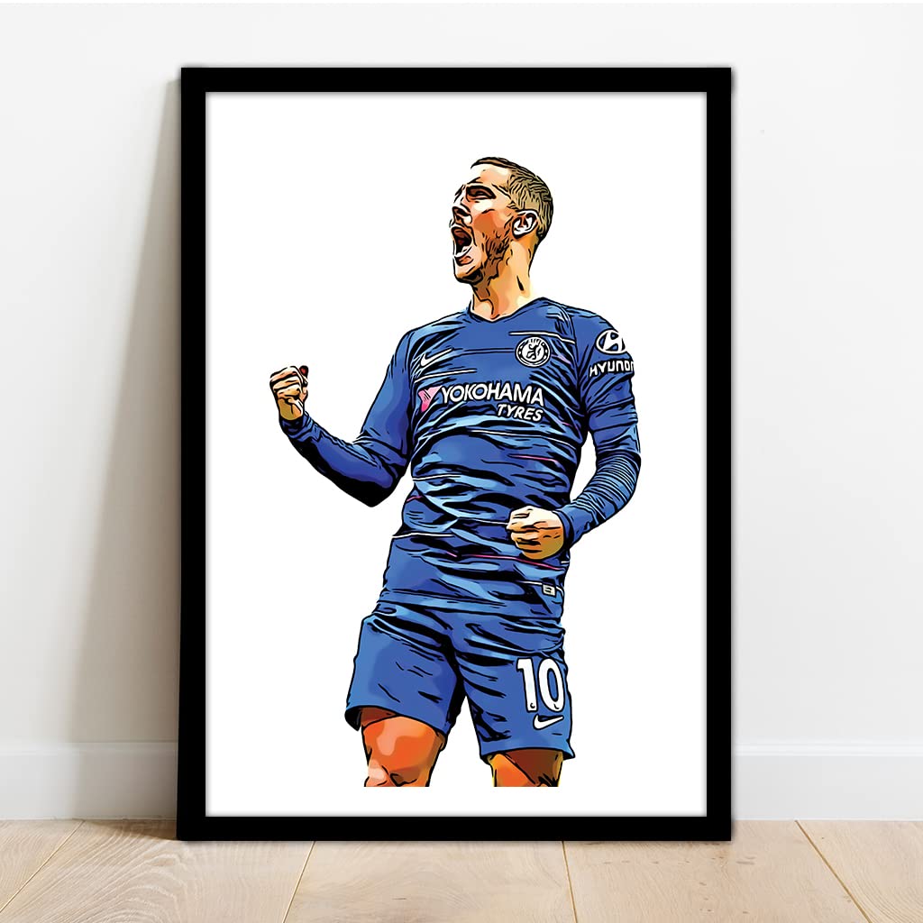 Chelsea - Eden Hazard - Framed Illustration Print Poster