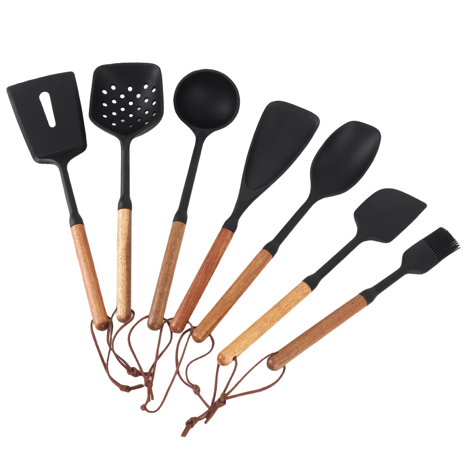 Cryfokt Ensemble D'ustensiles de Cuisine en Silicone, Spatule et Cuillère