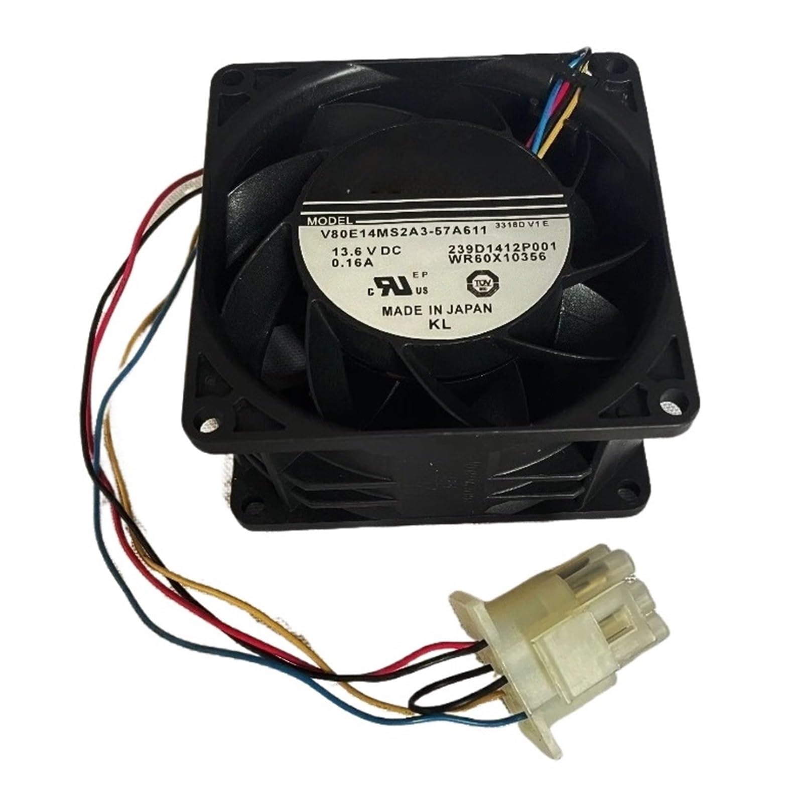 EGTDSFGJA 8cm V80E14MS2A3-57A611 8038 13.6V 0.16A 4wire Cooling Fan