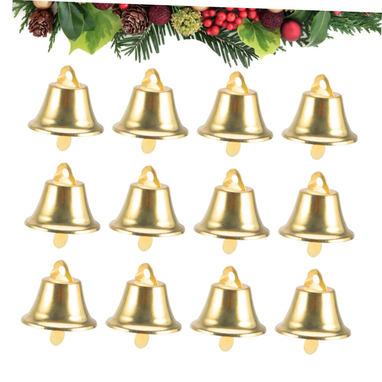 120pezzi Campane di Natale Pendenti Mini Campane per Albero di Natale Ornamento Campana Natalizia Fai da Te Oro
