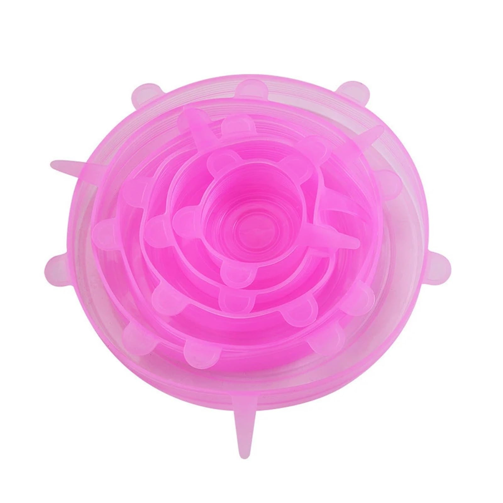 3Sets Reusable Silicone Food Covers Set, Stretchable Lids For Bowls, Plates, Cups & Produce, Airtight Seal For Freshness for Bowls Jars(Pink)