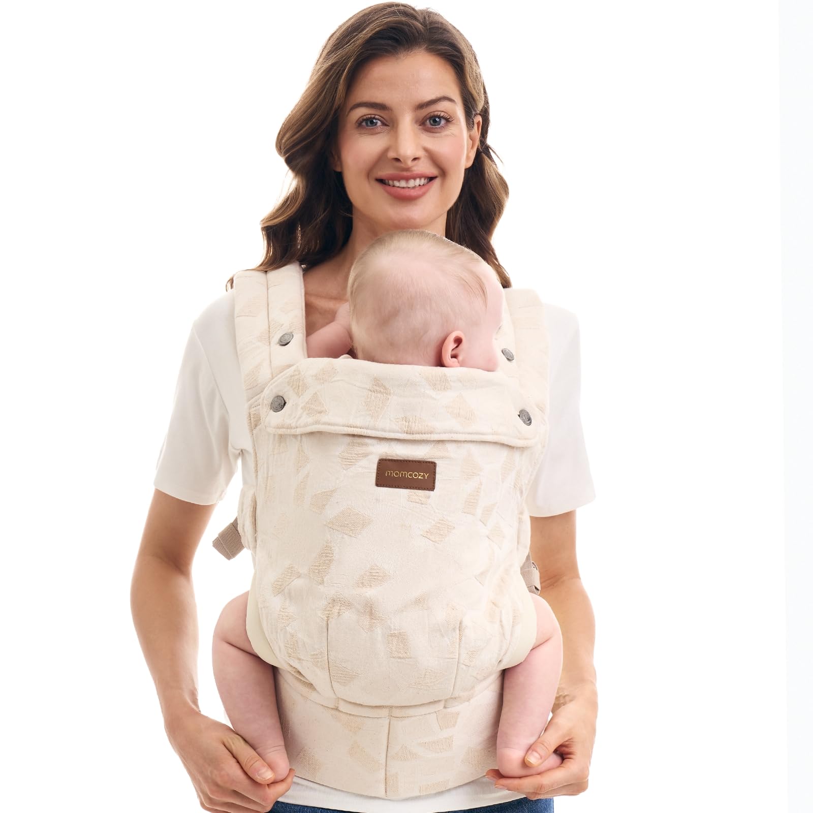 Momcozy Babytrage: Ergonomisch, Gemütlich & Leicht - Einfaches Anlegen, Ideale Hände-Frei-Lösung, Verstärkte Lendenwirbelstütze，Geometrie