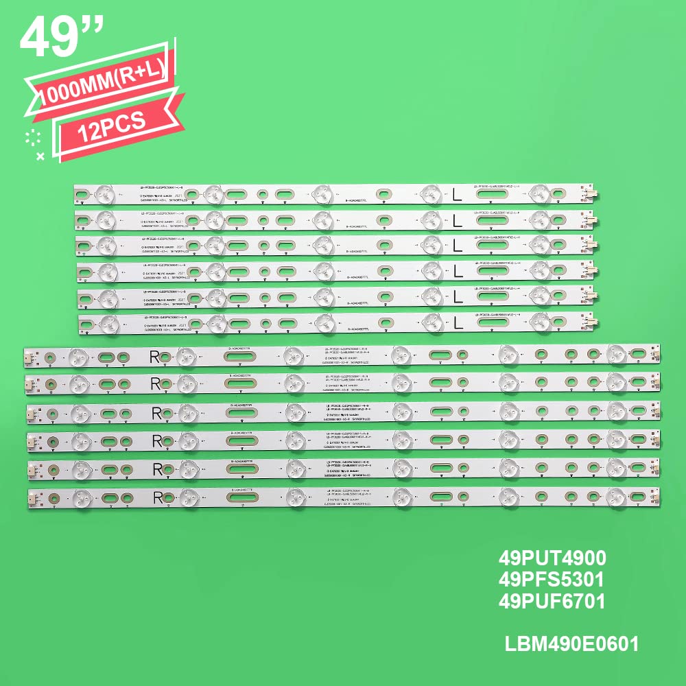 Tira de for iluminación Trasera 11 lámpara for 49PUF6701/T3 49PFS5301/12 49PUH4900/88 EVTLBM490E0501-AJ-3(L) 49PUK4900/12 TPT490U2-EQYSHM.G