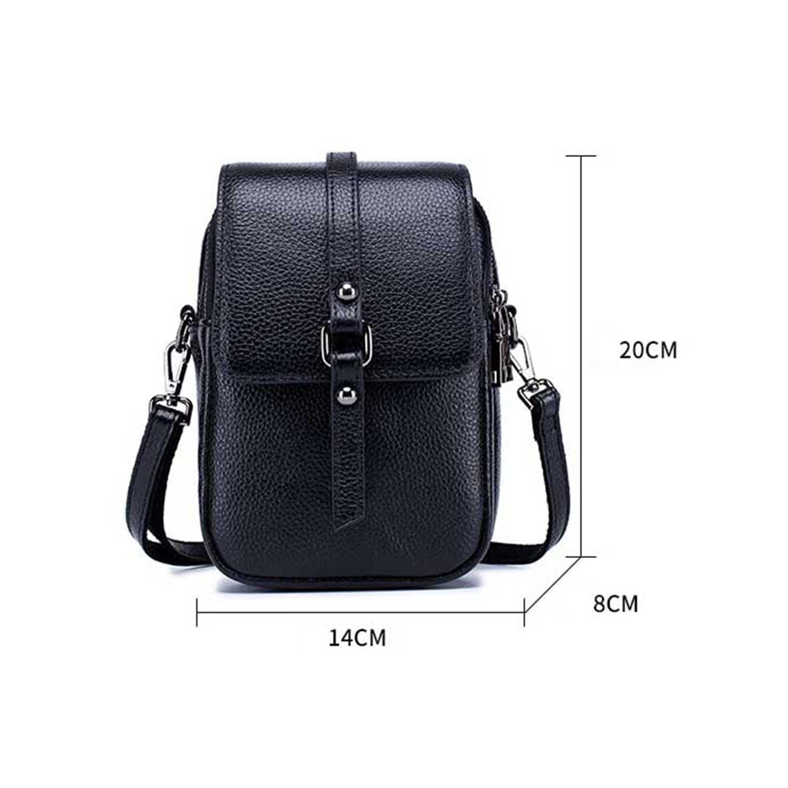 Bolso Bandolera Vintage Para Teléfono Para Mujer, Bolso Bandolera Ligero de Piel Auténtica