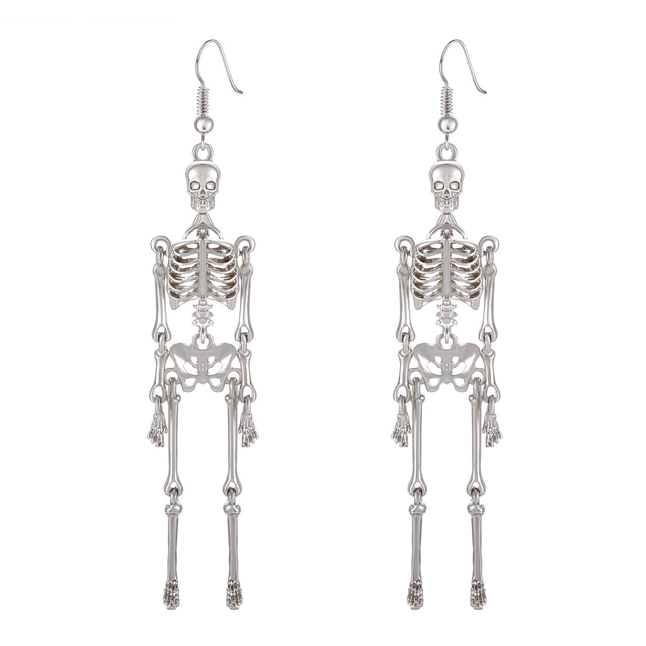 CEALXHENY Halloween Skeleton Earrings Spooky Skull Skeleton Dangle Earrings for Women Costume Dress Up Ghost Earrings Halloween Outfits Jewelry Accessories Gifts