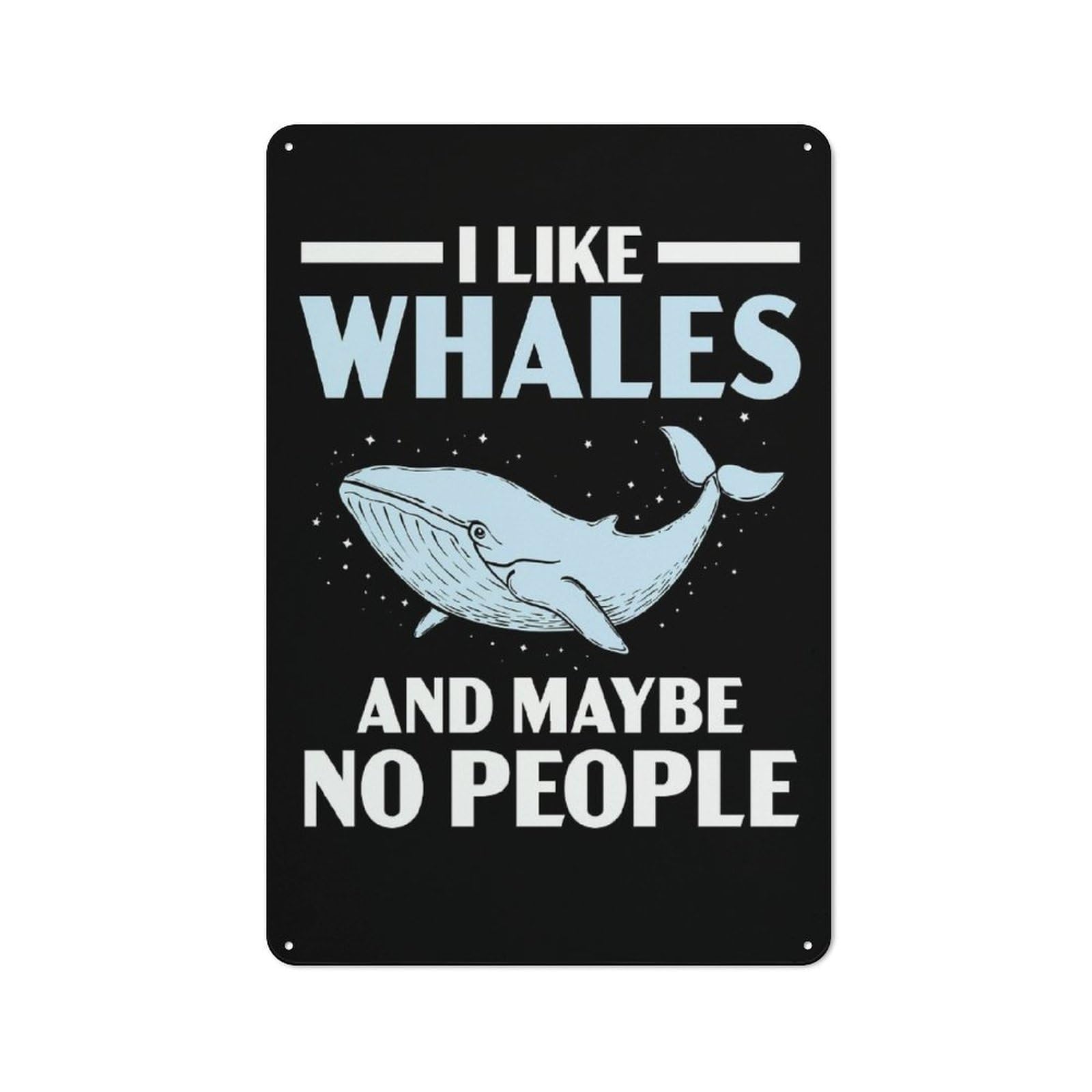 Junmoney I Like Whales Retro Tin Sign 30X20cm For Garden Room Or Summerhouse, A Housewarming Gift For Garden Room Decor Fans