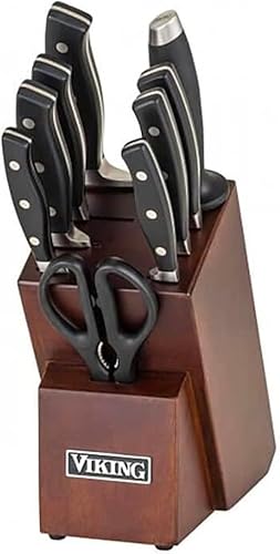 Viking Culinary - Juego de cubiertos forjados con bloque, 10 piezas