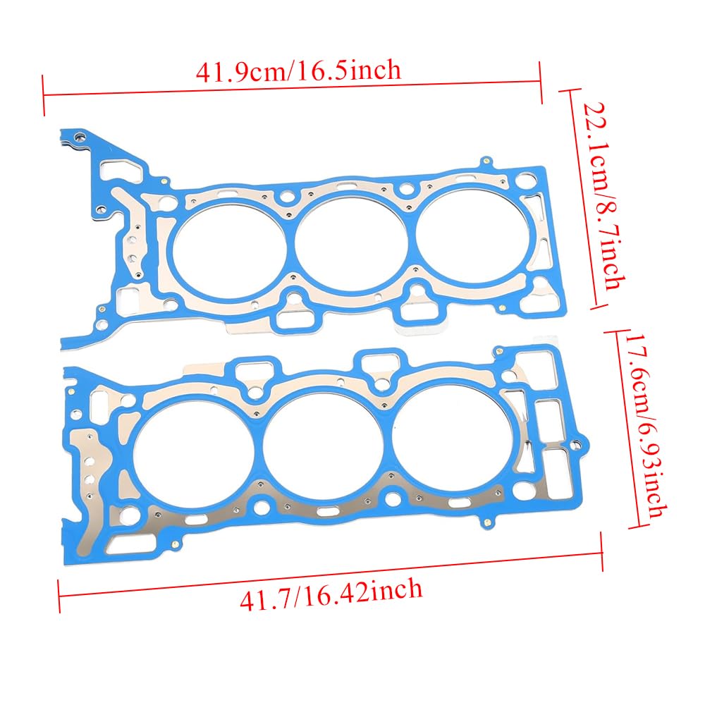 Riloer Guarnizione della testata del cilindro, 2 pezzi in metallo per motore dell'auto, set di guarnizioni per testata compatibile con Chevrolet GMC Buick Saturn, DG-HG3600R-AF 26376PT