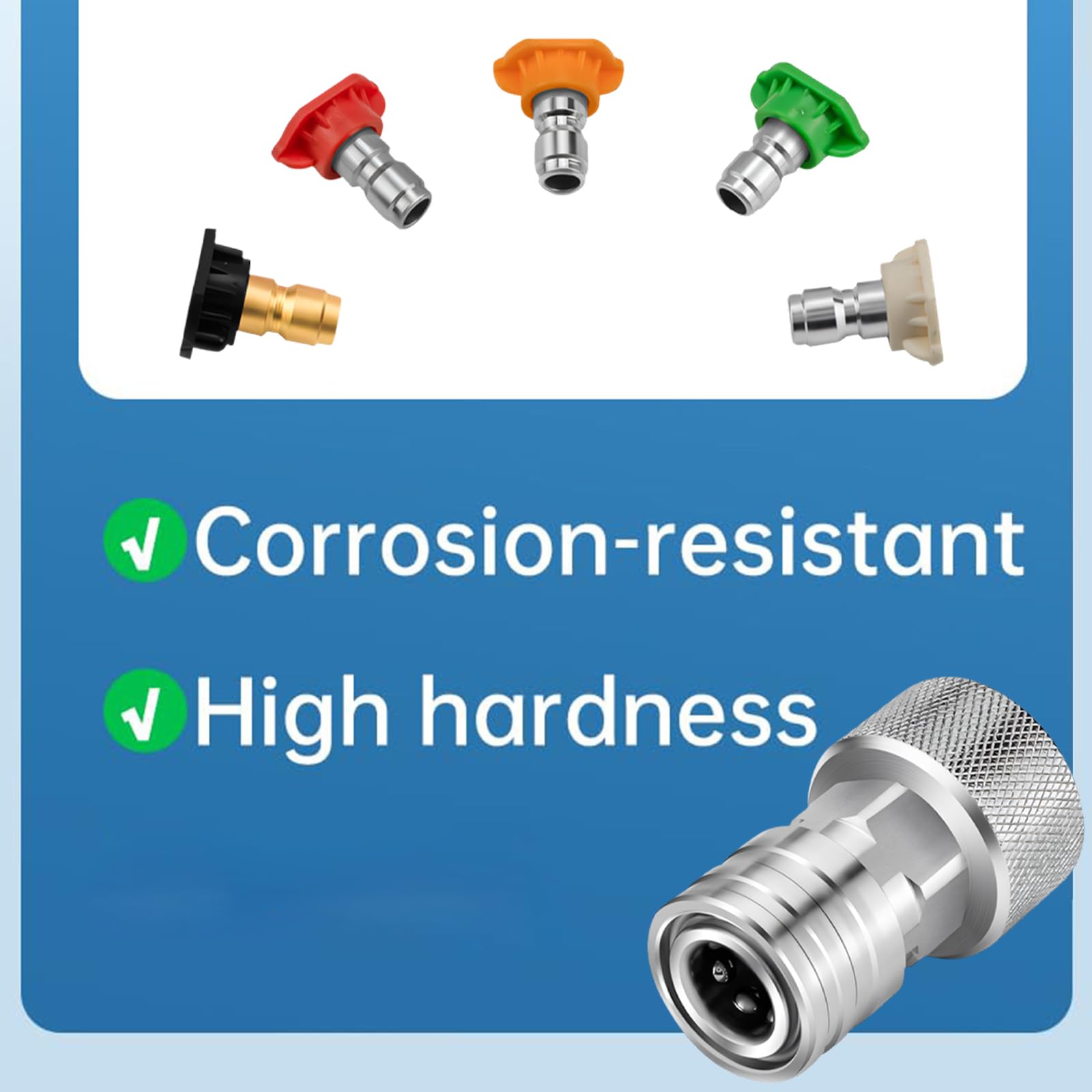 KKXXYQFC Conector de Manguera de Agua de Acero Inoxidable, Adaptador de Manguera de jardín, arandela eléctrica pequeña a Prueba de Herrumbre para Uso en Exteriores, tubería de Agua al Aire Libre
