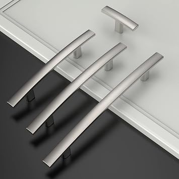 Amerdeco 10 Pack Brushed Satin Nickel Cabinet Knobs Single Hole Cabinet Handles 2 Inch Solid Zinc Alloy Cupboard Drawer Knobs Kitchen Cabinet Knobs T Bar Hardware ZH0003BSNK