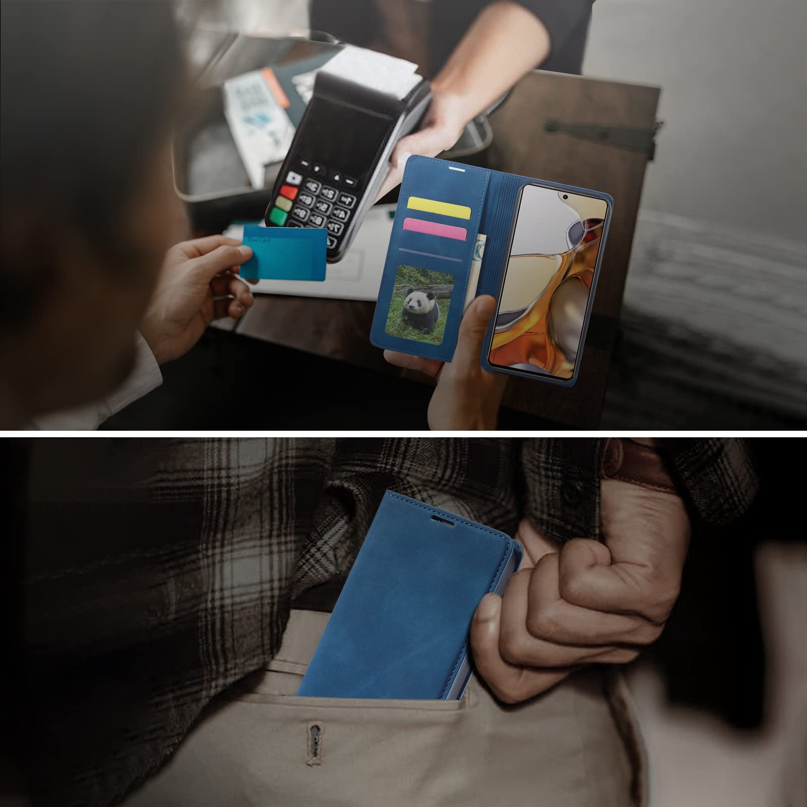 Custodia Portafoglio LBH Per Xiaomi 11T / 11T Pro – Turchese, Con Slot Carte E Banconote, Supporto Magnetico - 4