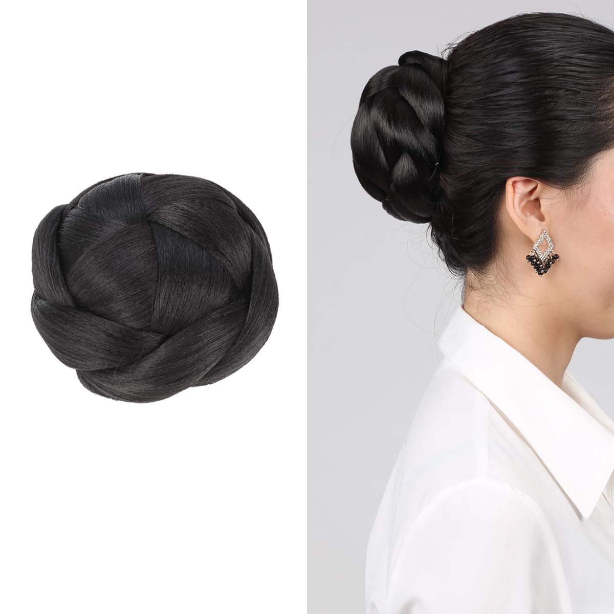 FRCOLOR Braided Hair Chignon Bun Claw in Hairpiece Synthetic Wavy Hair Extension for Women Easy Diy Hairstyles Travel and Special Occasions - Image 3