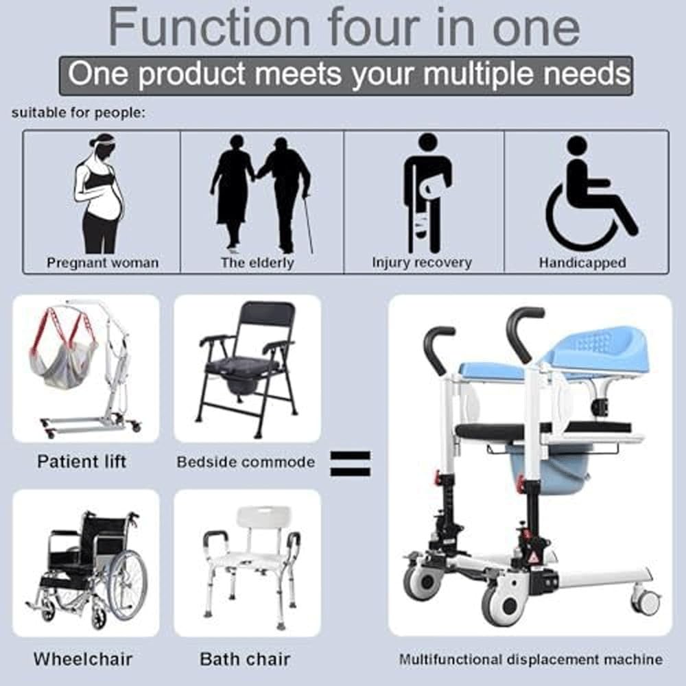 Ascensore pieghevole per trasferimento letto per anziani e disabili, aiuto per la mobilità per assistenza domiciliare, facile spostamento del paziente