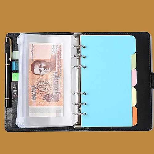 Miniatura 5 de 12 bolsillos para carpetas de tamaño A5, bolsillo con cremallera, carpetas transparentes de 6 agujeros con cremallera, bolsillo con tapa, dos tipos,