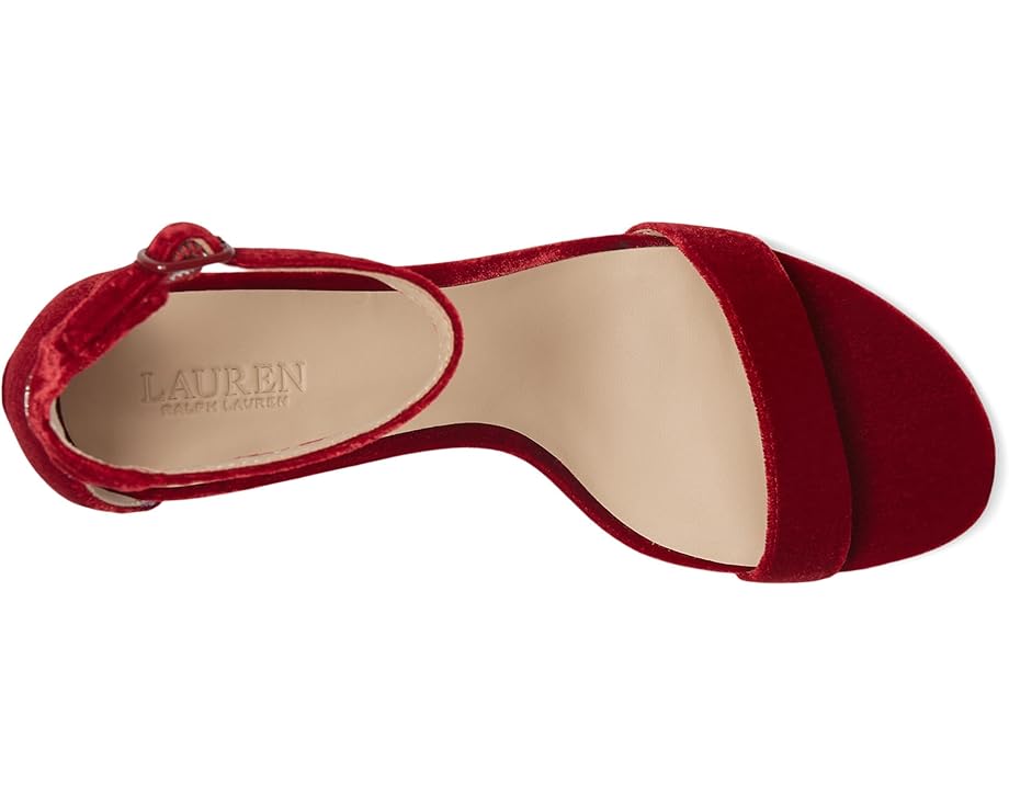 Lauren Ralph Lauren Allie Mid-Heel Velvet Sandals - Top View