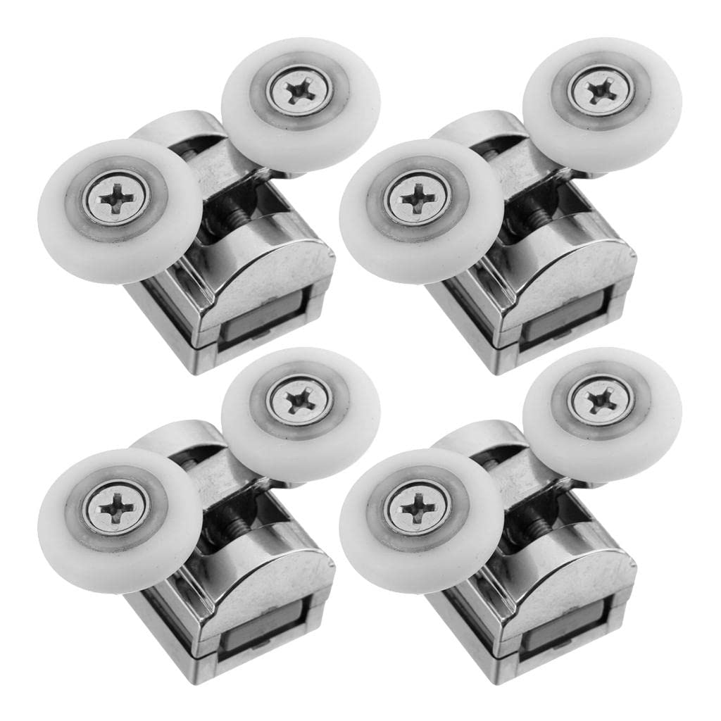 4Pcs Double Sliding Shower Door Glass Upper Rollers Runners Wheels 23mm| Home Décor | Kitchen Tools