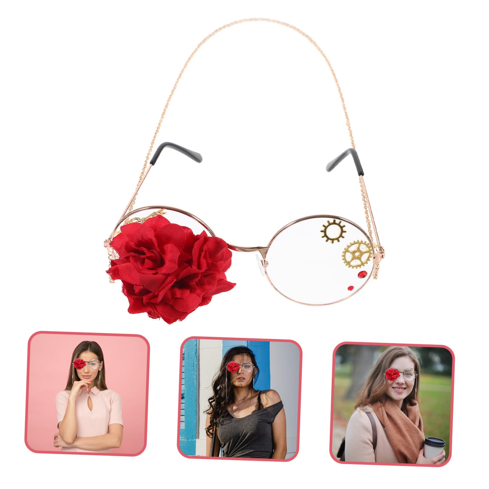 TOVINANNA Goggles Steampunk Lolita Glasses Vintage Decorative Glasses Halloween Party Supplies