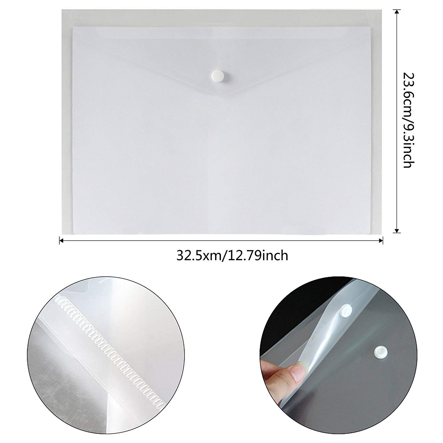 LATERN 30 Pezzi Cartelline Trasparenti A4 Plastica Cartellina Portadocumenti Cartellette Pulsante File Organizer per Casa Ufficio Scuola Documenti