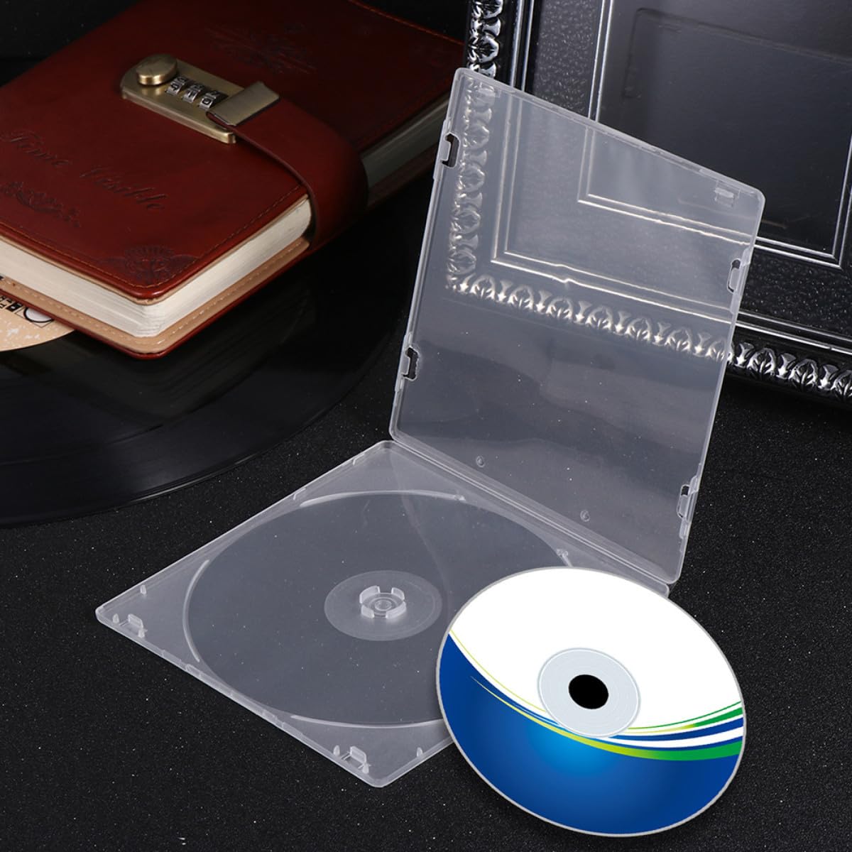 20 Pezzi Custodie per CD Ultra Sottili in Plastica Bianca con Pellicola Trasparente per Protezione e Conservazione Singola Disco, per Casa e Cinema