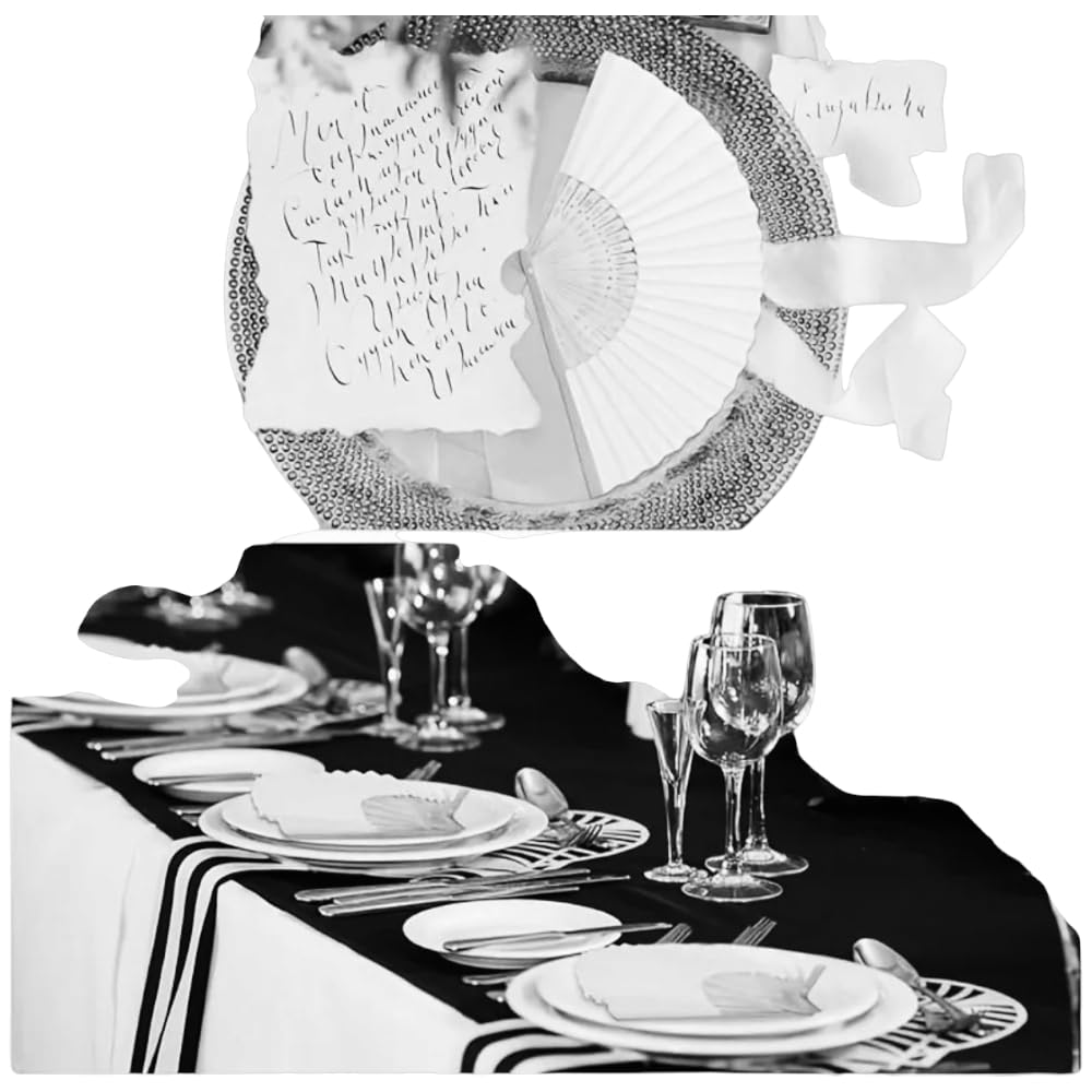 Set di 12/60/120/240 pezzi di VENTAGLI di Legno Bambu' E Carta Bianca per Matrimoni Wedding Sposa Eventi SEGNAPOSTO Chiesa (240)