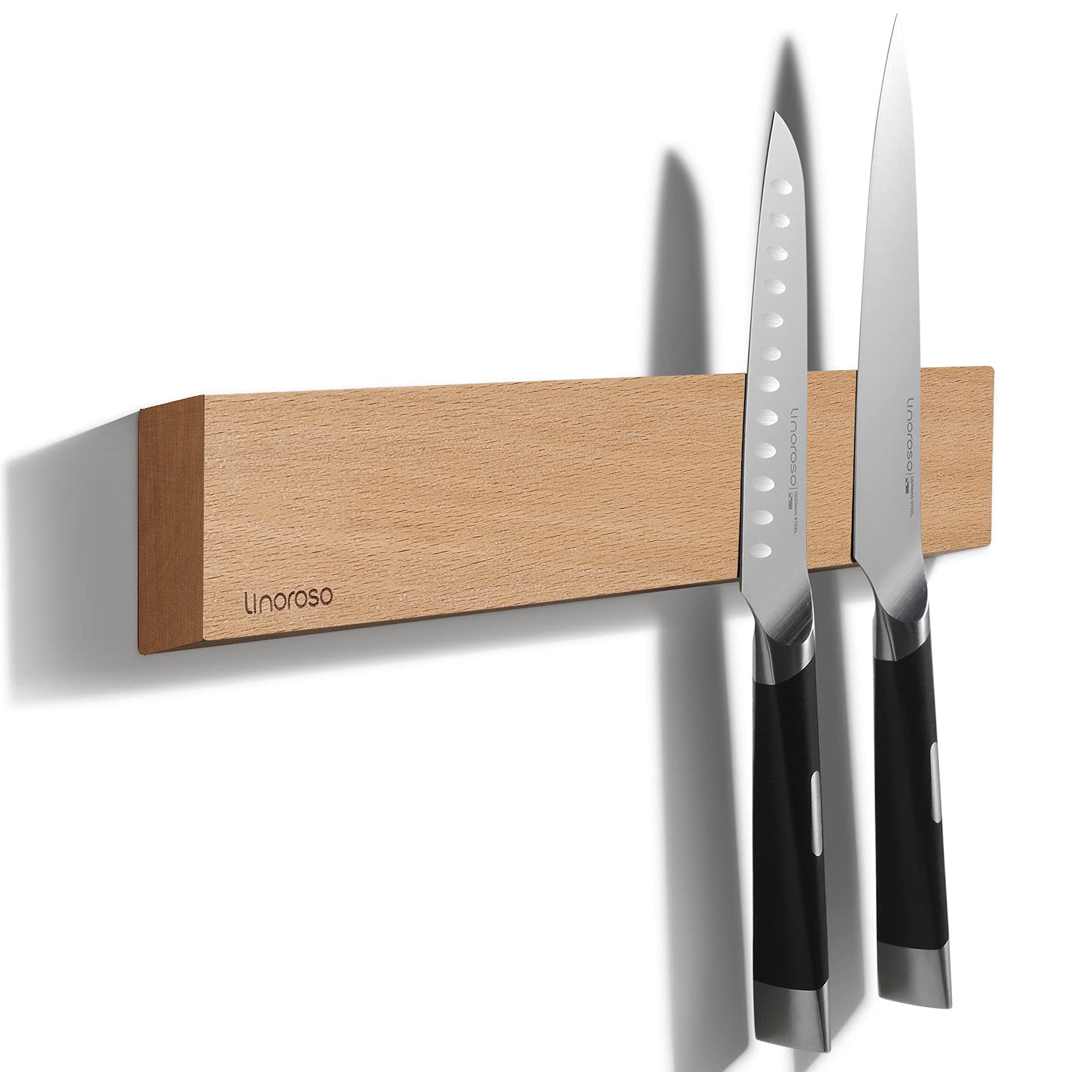 Magnetische messenhouder voor aan de muur, 16 inch, acaciahout, magnetische... | bol
