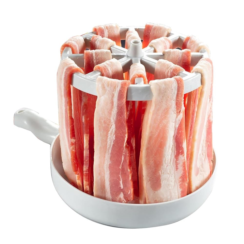 CTRLZS Microwave Bacon Cooker Quick Cooking Bacon Rack Grease Collector Kitchen Gadget