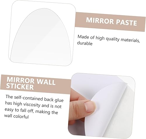 Miniatura 6 de Uonlytech 2 calcomanías de pared para espejo, espejo de acento, espejo de maquillaje, vidrio, sin marco, fondo de espejo, maquillaje, espejo de