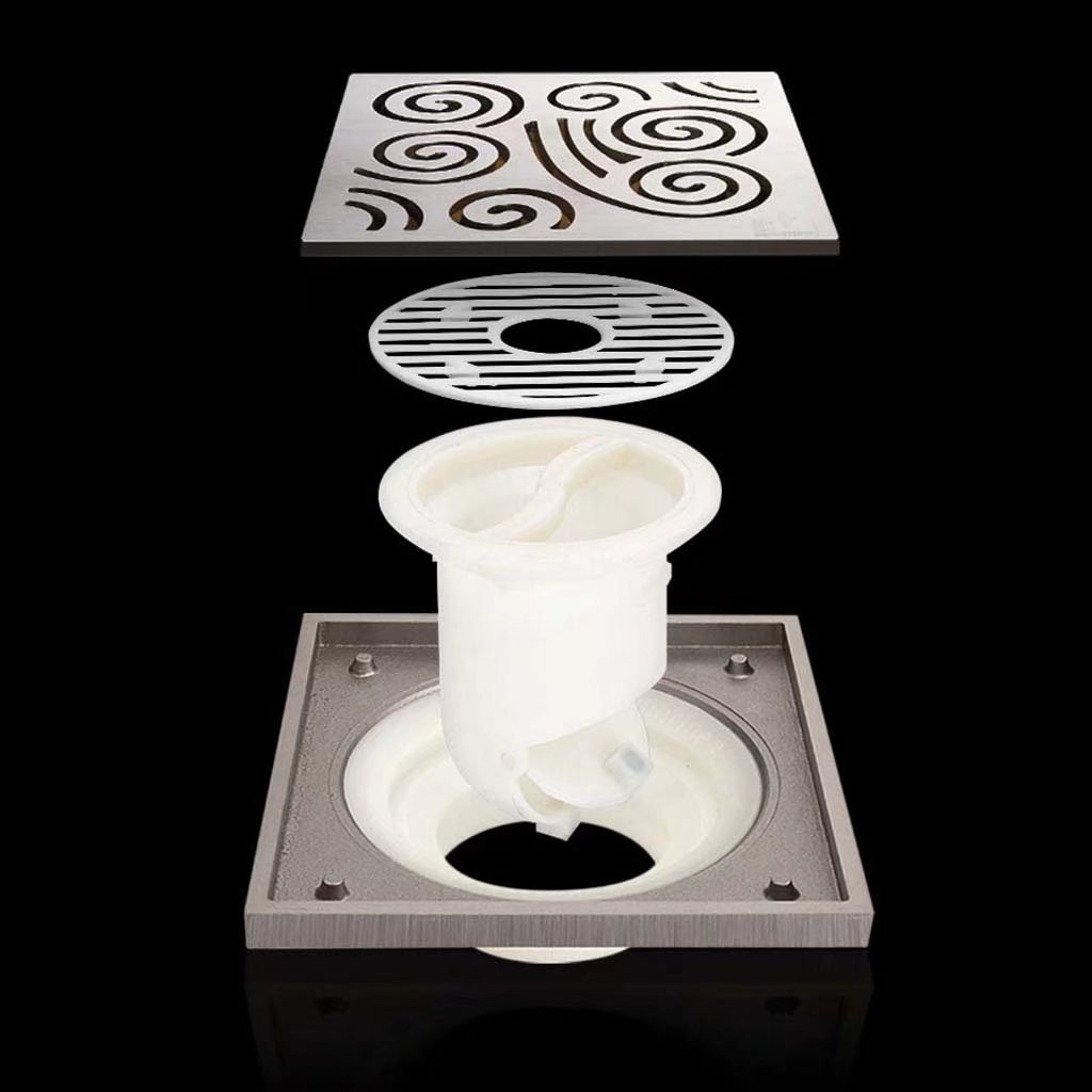 Sistema di drenaggio del bagno della cucina con scarico a pavimento deodorante