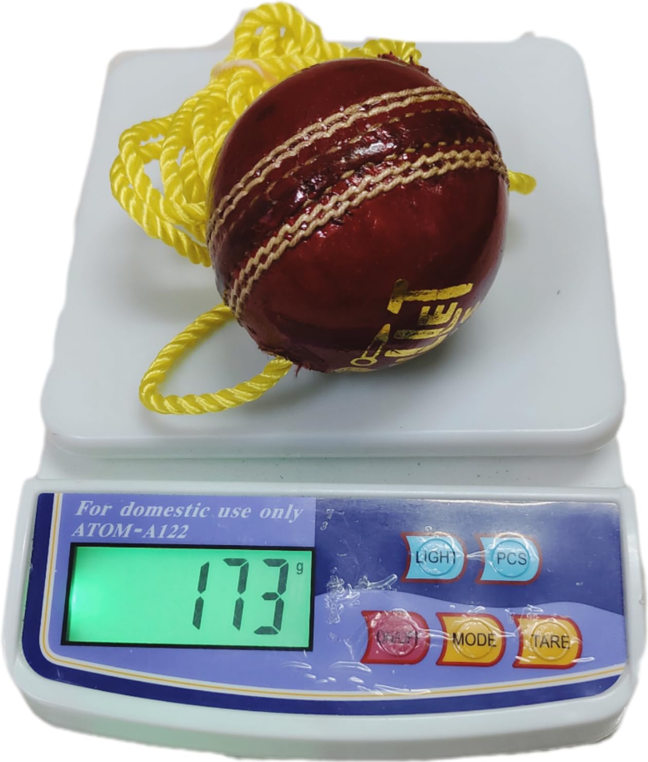 Hanging Season Leather Ball for Practice Training at Home for Season Wooden Cricket Bat Knocking Stroke with 1 Meter, 5mm Nylon Rope, Red, Pack of 1-image-45