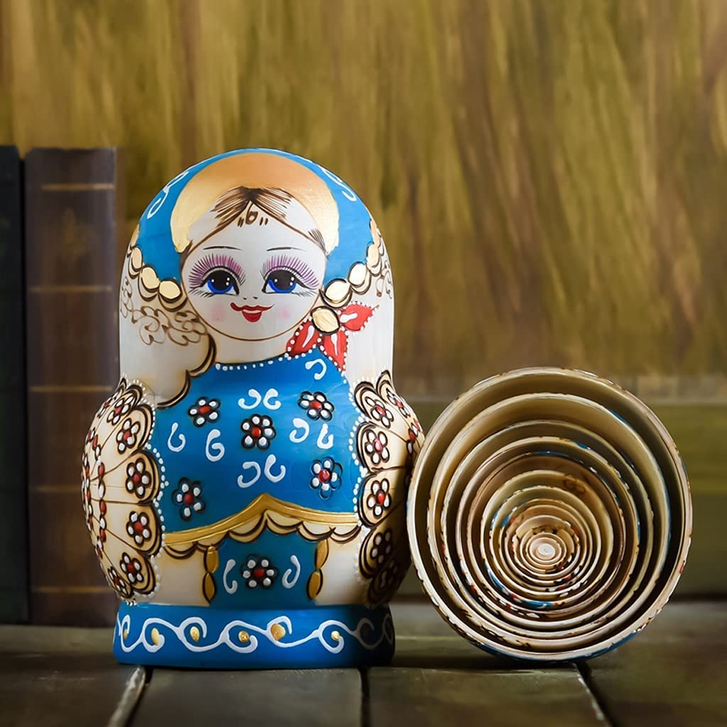 Matrioszka Russische Nesten Poppen Meisje Patroon 15 Pc Matryoshka Stapelen Geneste Set Houten Handgemaakte Baboushka Nesten Poppen voor Kinderen zabawny prezent