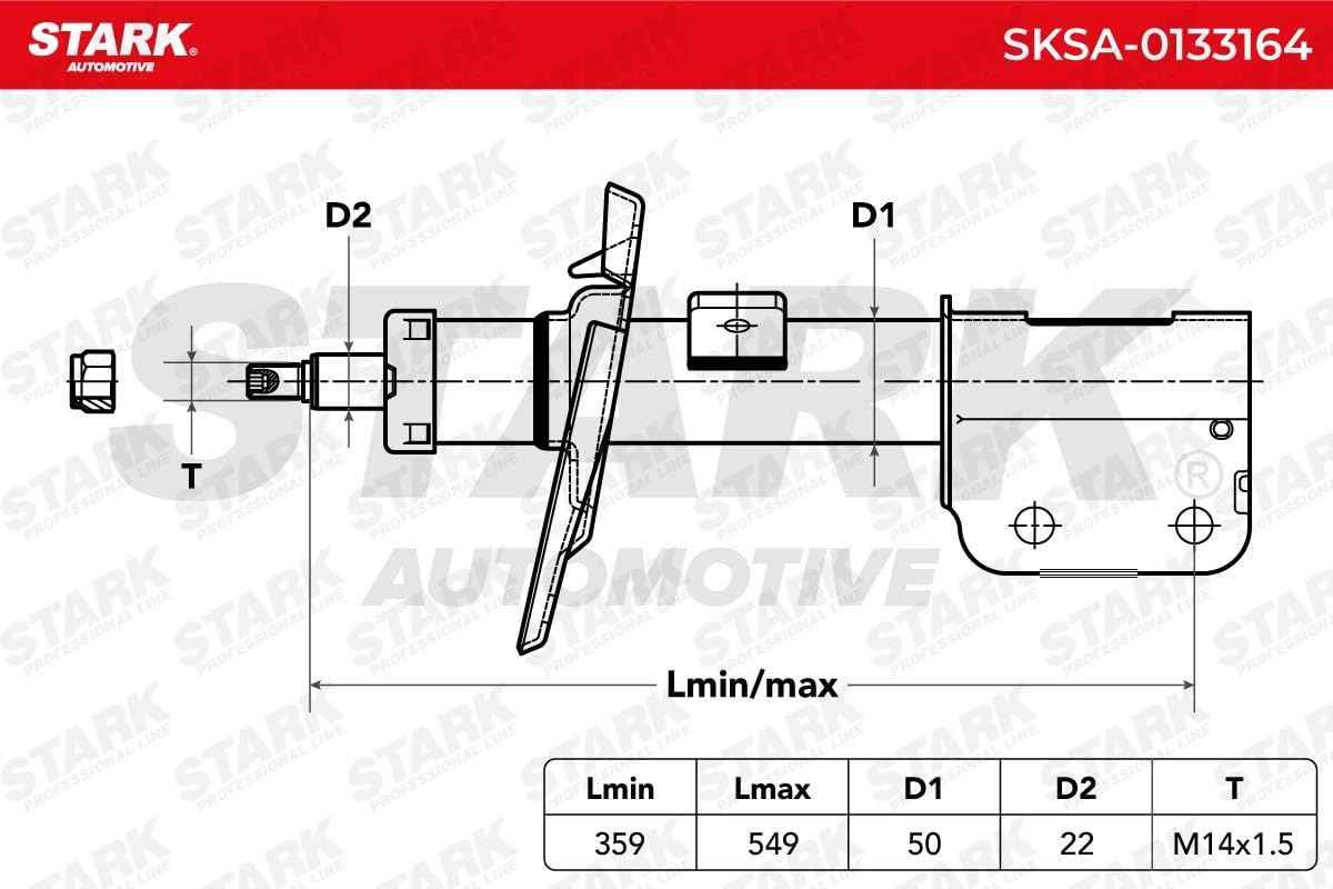 STARK SKSA-0133164, 2 szt Amortyzator zestaw rozpórka zawieszenia przód Kompatybilny z VAUXHALL Combo Mk4 E Van/Kombi, TOYOTA Proace City Verso, PEUGEOT 308 II SW Van/Kombi LC