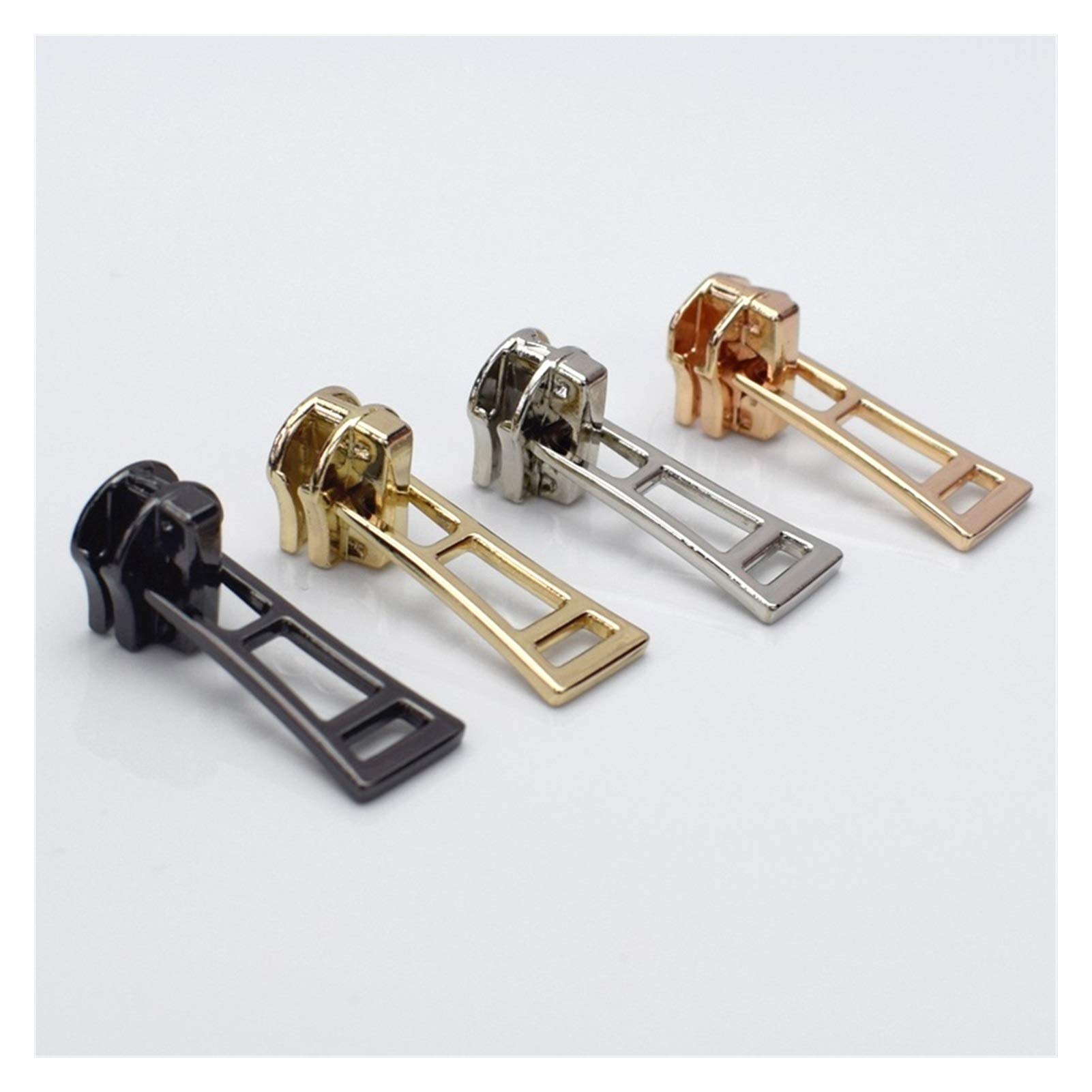 tiradores de cremallera, Kit de reparación de cremalleras de metal, 20 deslizadores de cremallera con cierre automático, n.° 5, sencillos y elegantes, cabezal de cremallera for coser, accesorios de ro