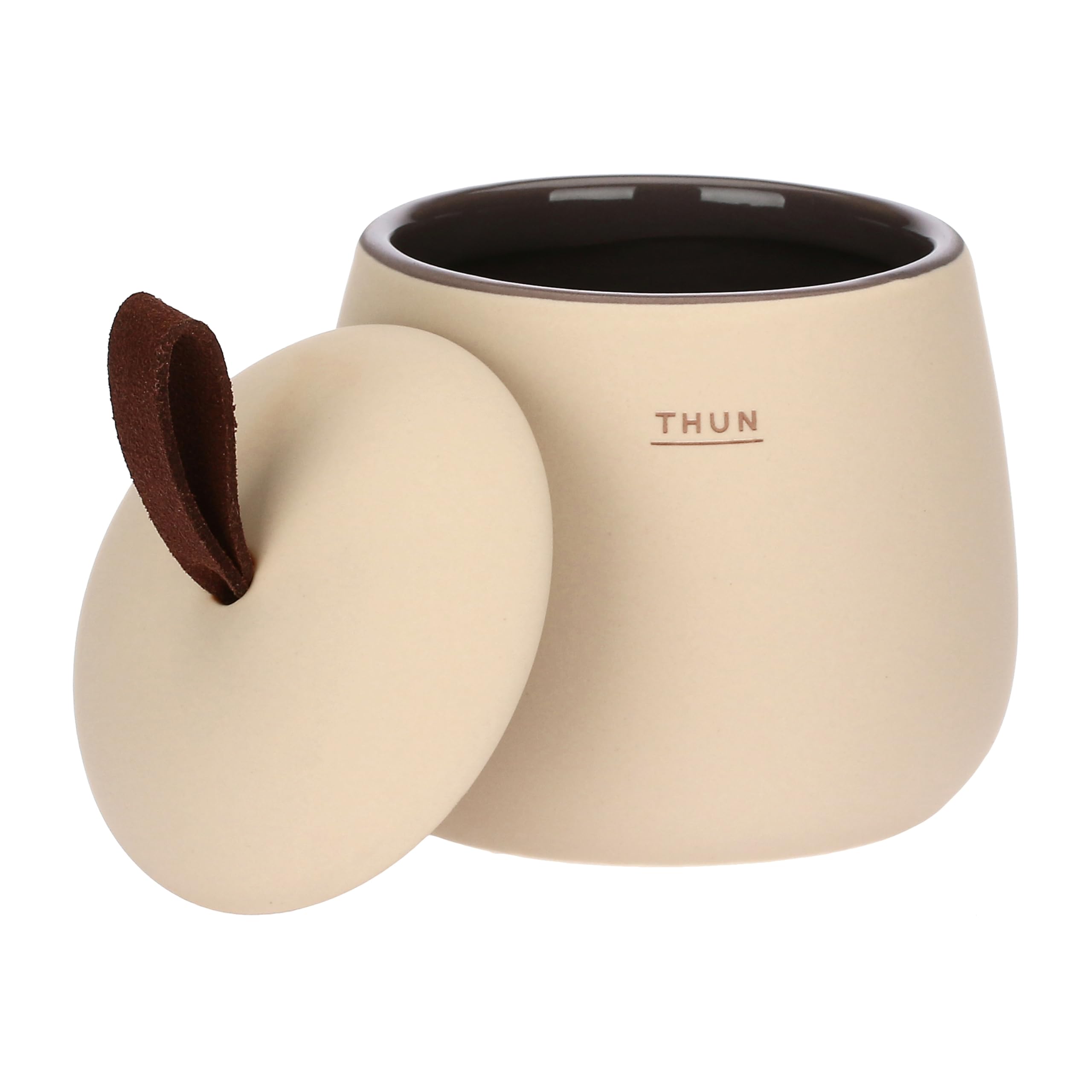 THUN - Porta dischetti con vassoio in stoneware Iconic Elegance - Gres.; PU., 19x12,​3x2/​9,​2x9,​5