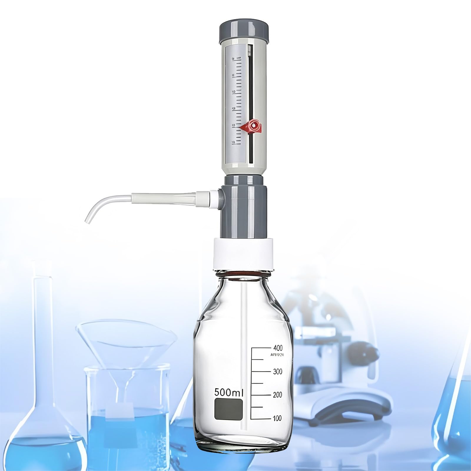 COYEUX 0–25 Ml Flaschenaufsatz-Dispenser Im Hülsen-Design, Einstellbare Laborpipetten, Mit Glasreagenzflaschen, Für Mehr Effizienz Und Präzise Dosierung, Für Säuren, Basen Und 500ml