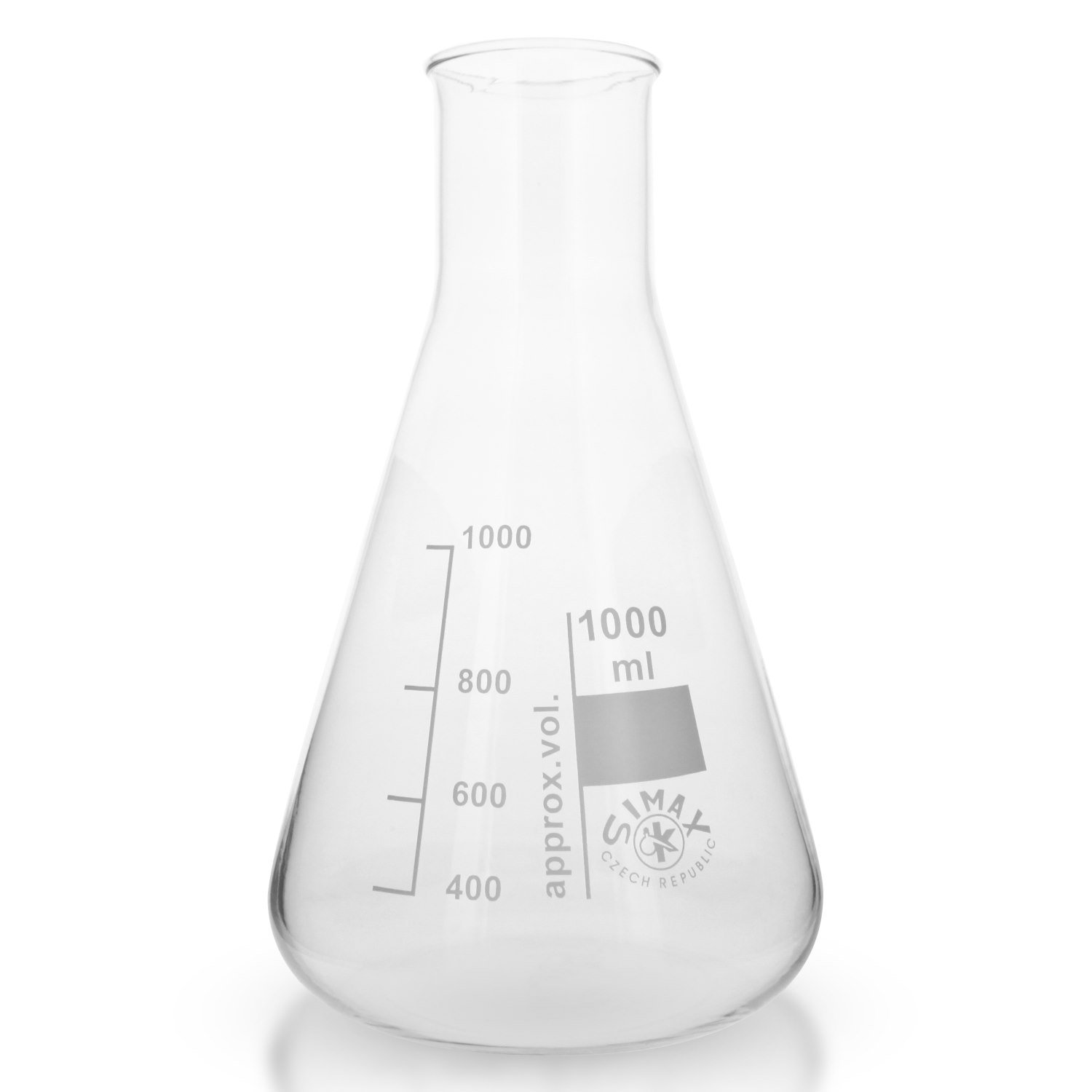 10x Erlenmeyerkolben Weithals 1000ml aus hitzefestem Borosilikatglas 3.3 (Laborglas)
