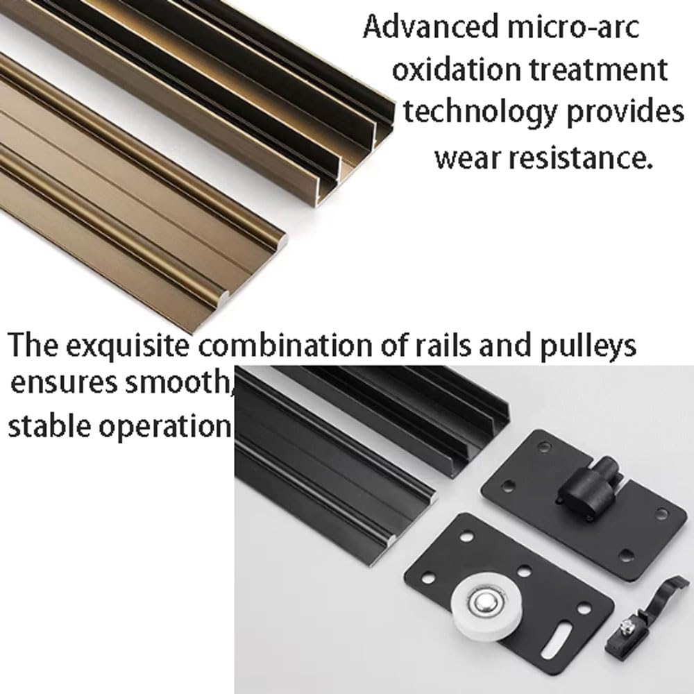 rail et porte coulissante robuste en alliage d'aluminium, kit quincaillerie double pour placard