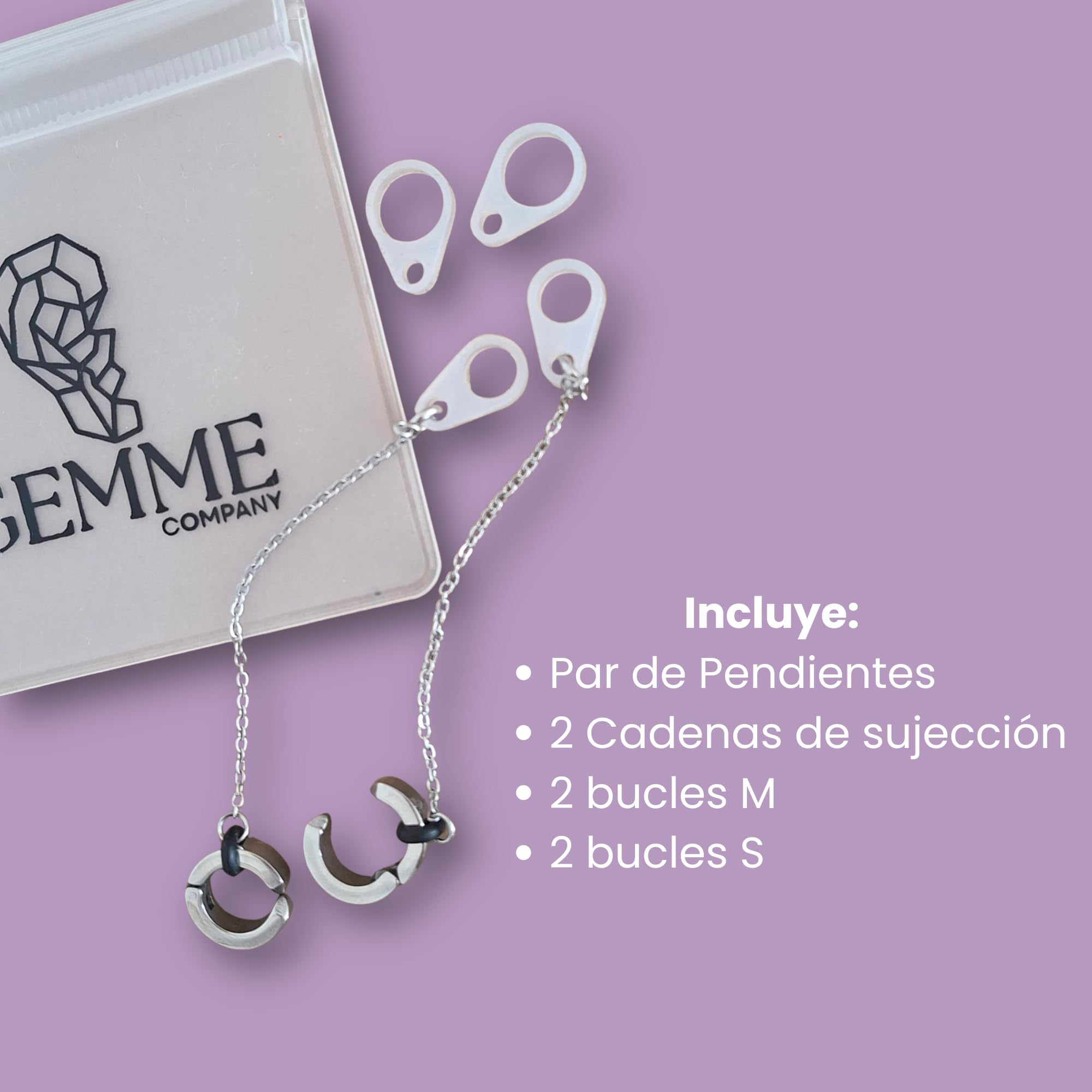 Boucles d'oreilles anti-perte pour la surdité - Chaîne de maintien pour appareils auditifs - Empêche les chutes et la perte d'amplificateurs, de sonotons ou d'implants cochléaires - Argenté