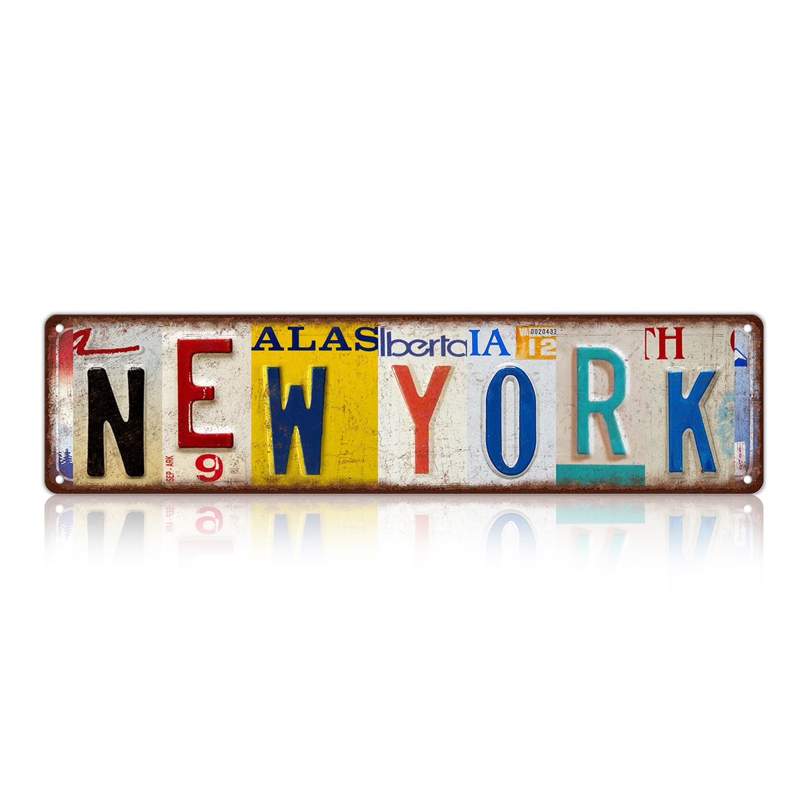 Vintage New York Wall Decor Street Signs Metal Tin Signs 16 x 4 Inches
