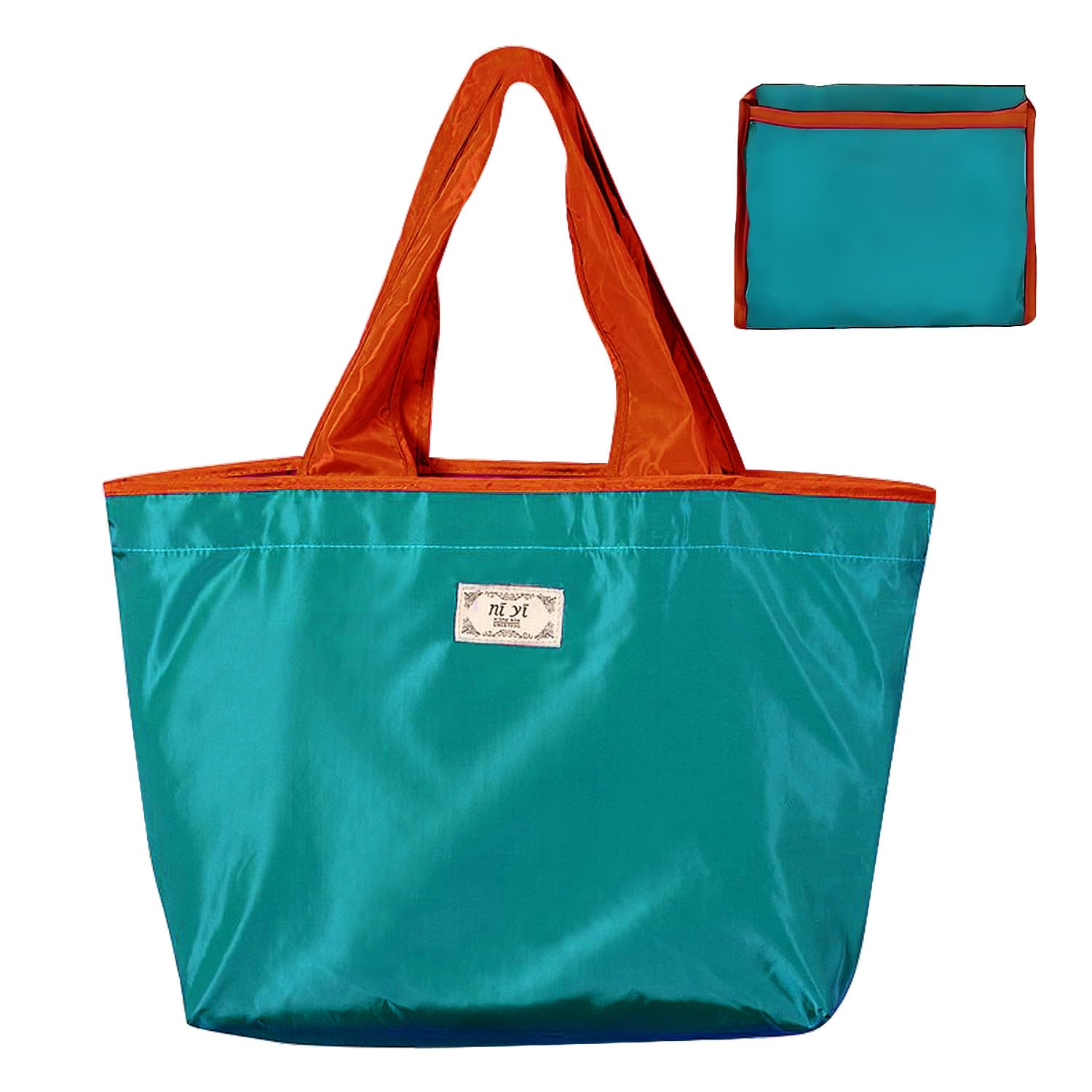 TingHong Reusable Large Foldable Shopping Tote Bag-1 Pack, Grocery Bag, Portable Handbag for Travel, Shopping, Daily Use