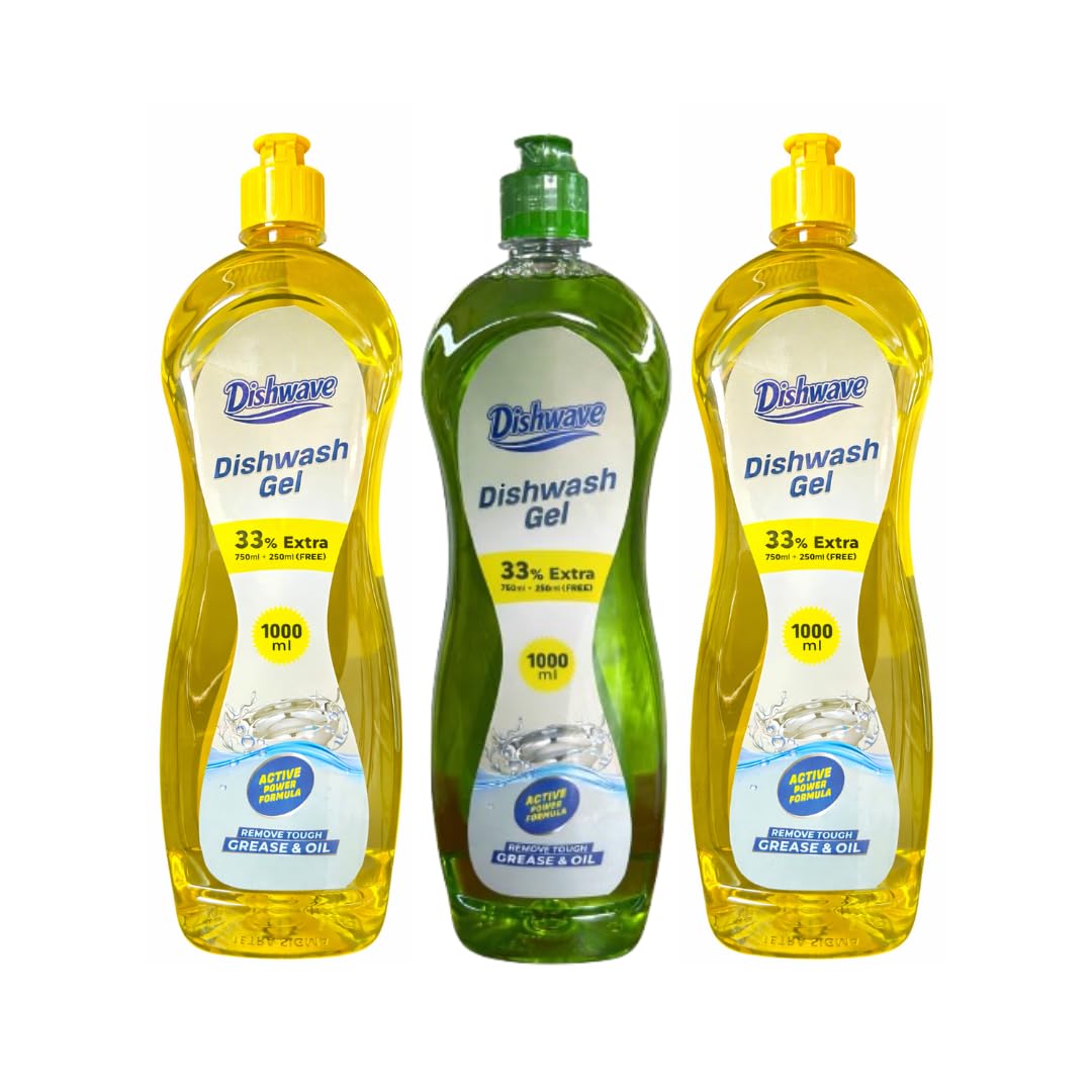 Dishwave Dishwash Gel 3L | Powerful Grease Cutting Formula | Removes Tough Oil & Food Residue | Suitable for Utensils, Cookware & Kitchenware | Lemon | Safe on Hands (3)-image-6