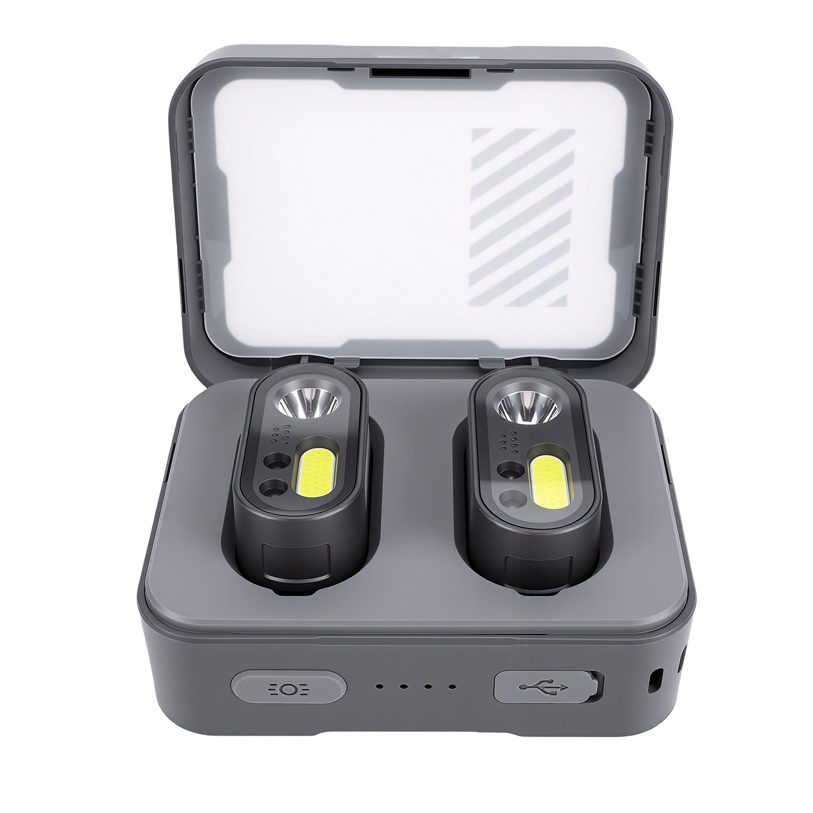 6600 MAh Wiederaufladbare Stirnlampe mit Ladeetui |IPX4 Wasserdichter Bewegungssensor-Scheinwerfer für Camping, Wandern, Angeln und Notfall-Backup-Batterie