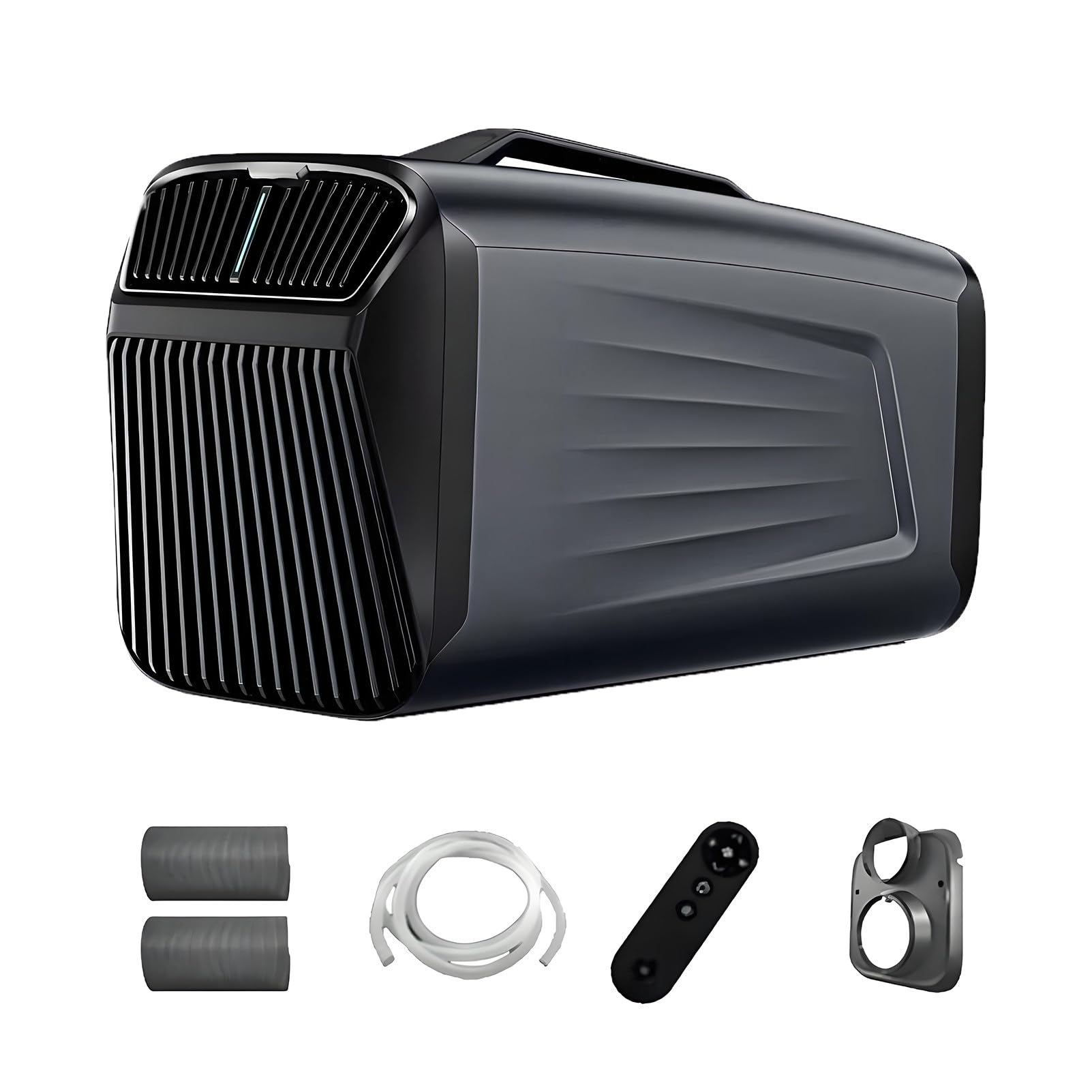 EpyGnom 5200 BTU 2-in-1 Portable Air Conditioner, Fast Cooling Dehumidifier, Touchscreen + Remote Control, 400W Quiet Camping AC Unit with Compressor, for Tent, RV Grey